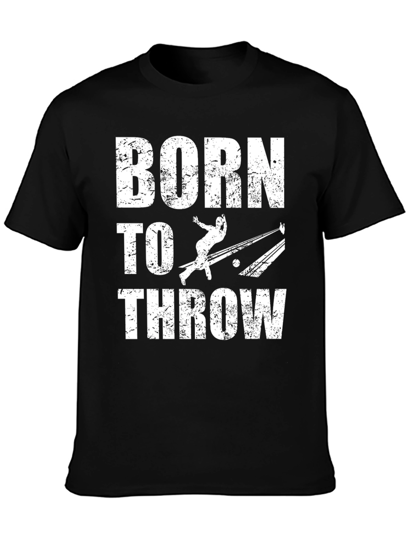 Black Born to Throw Graphic Tee Bowling T-Shirt view 3