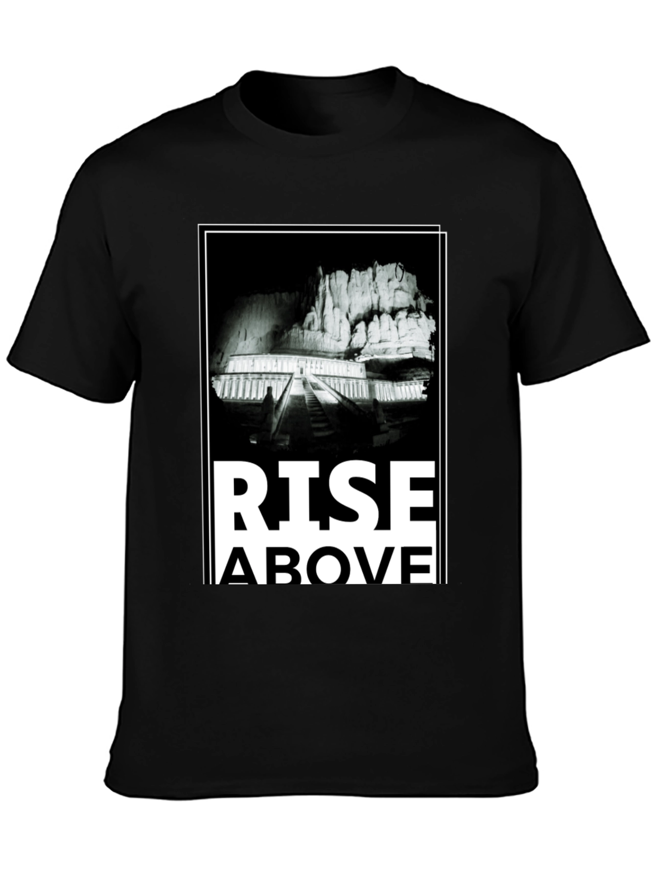 Black Rise Above Graphic Tee - Men's Black T-Shirt view 3