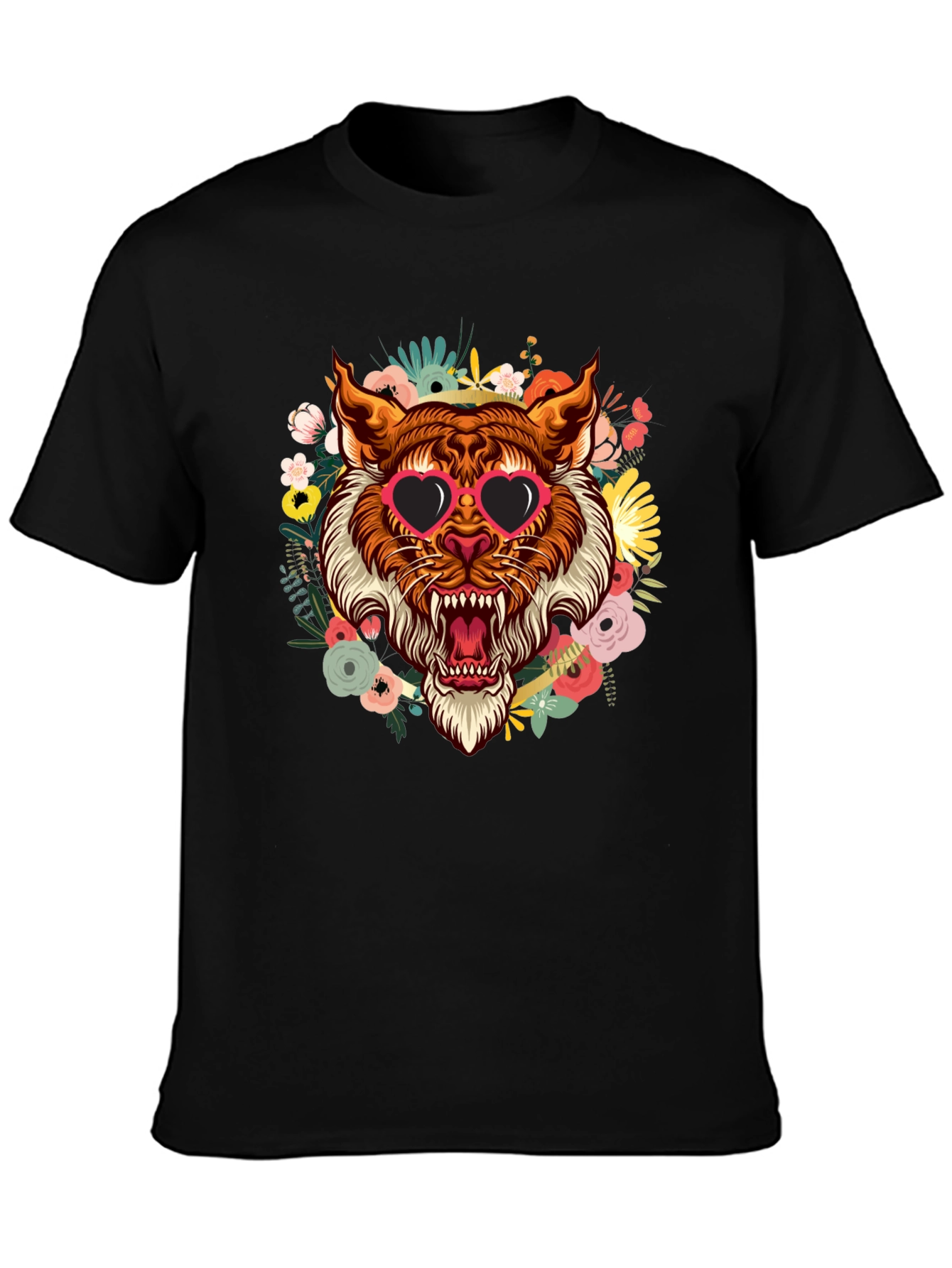 Black Tiger Floral T-Shirt view 3