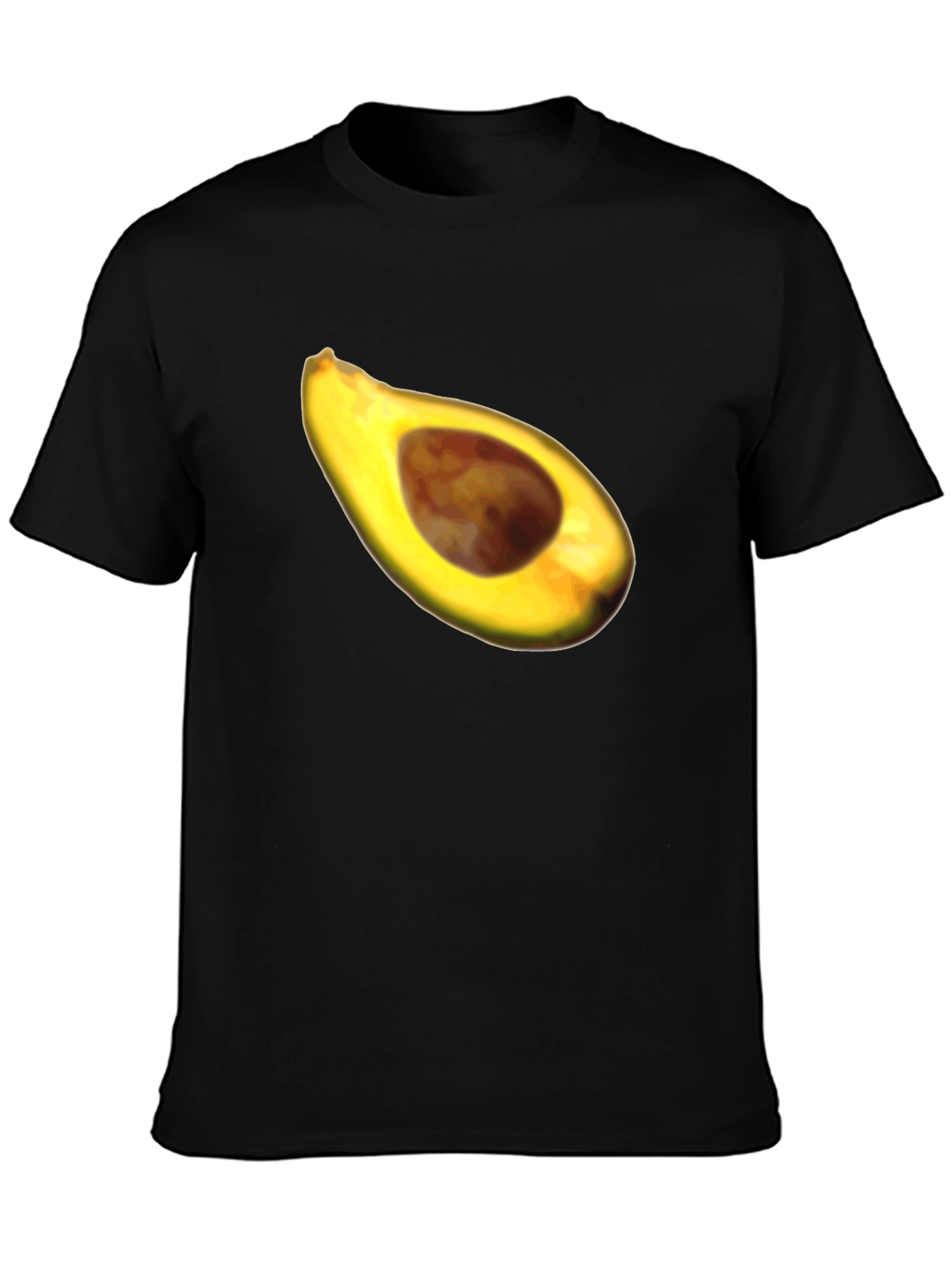 Black Avocado Slice Graphic Tee - Casual Black T-Shirt view 3