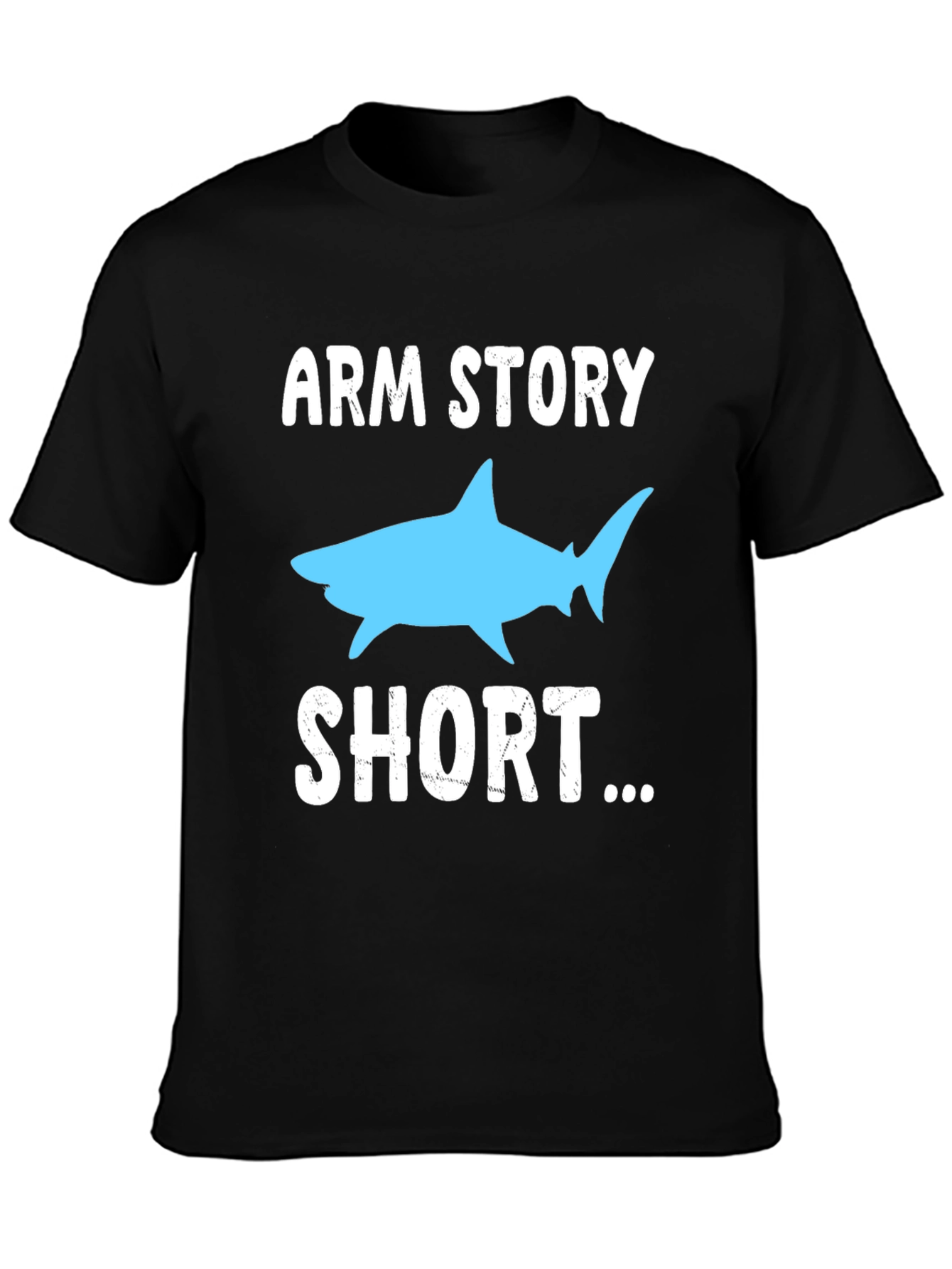 Black Arm Story Short Shark Graphic T-Shirt view 3