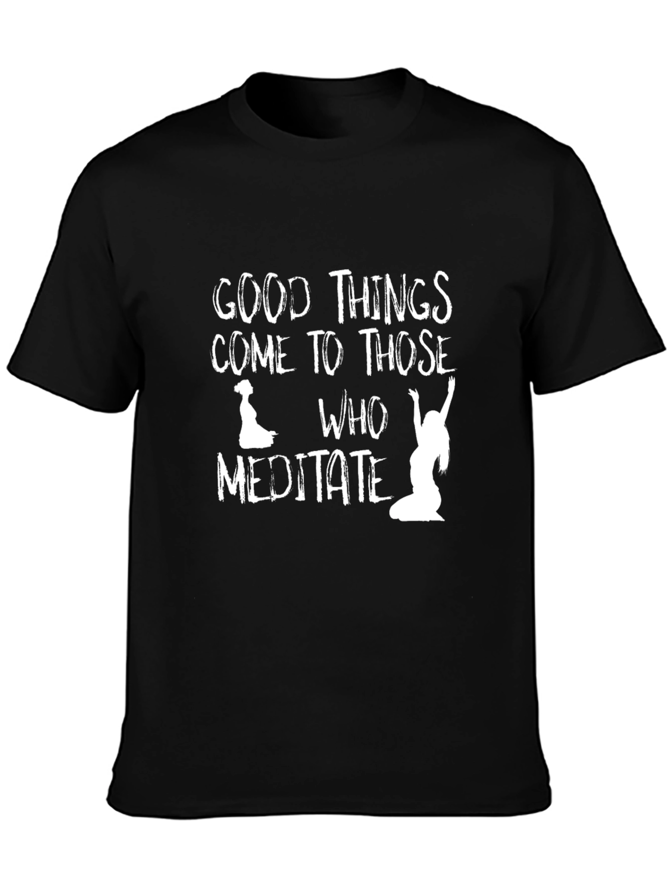 Black Meditate T-Shirt - Good Things Come view 3