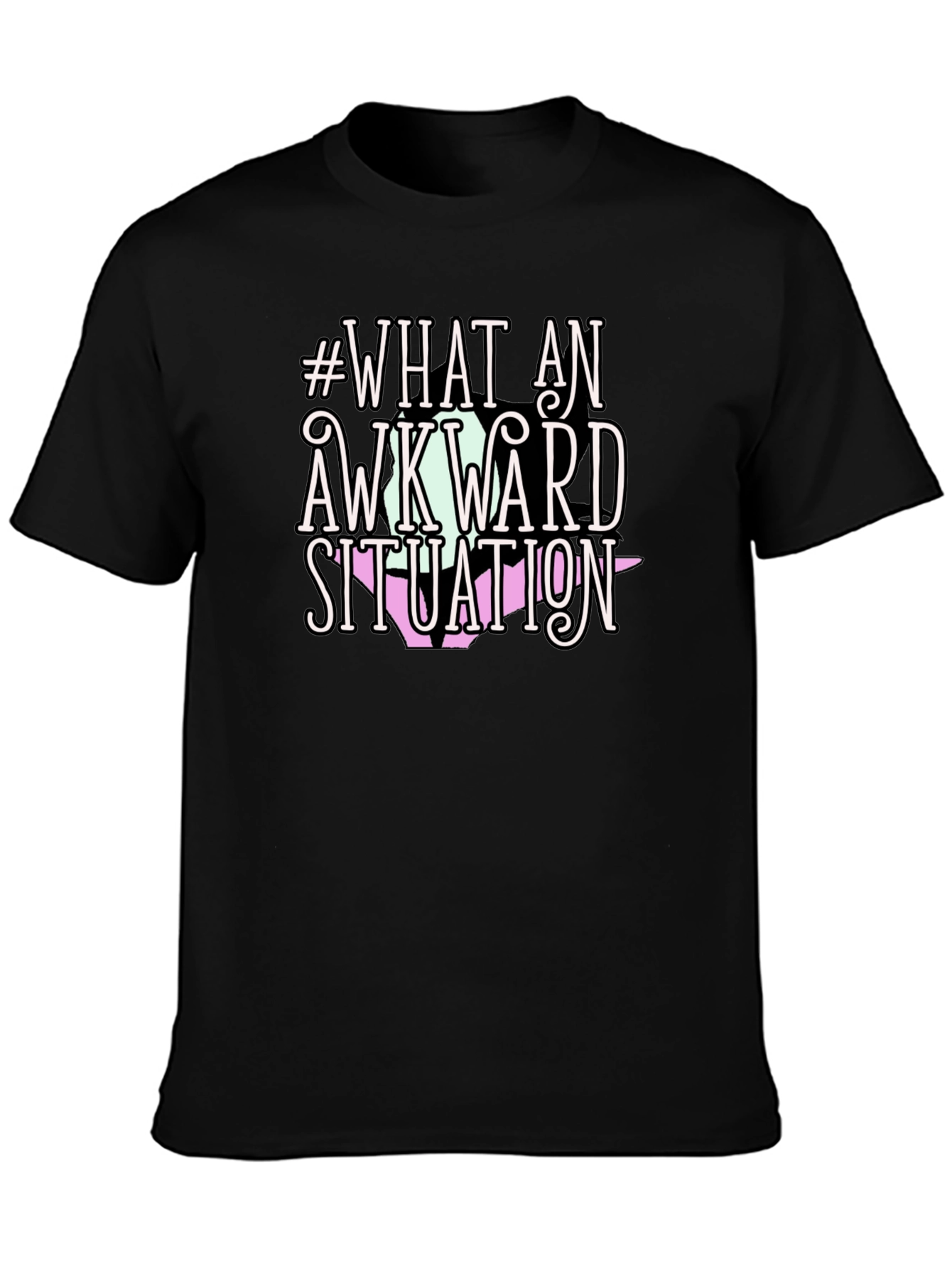 Black Awkward Situation Tee - Funny Graphic T-Shirt view 3