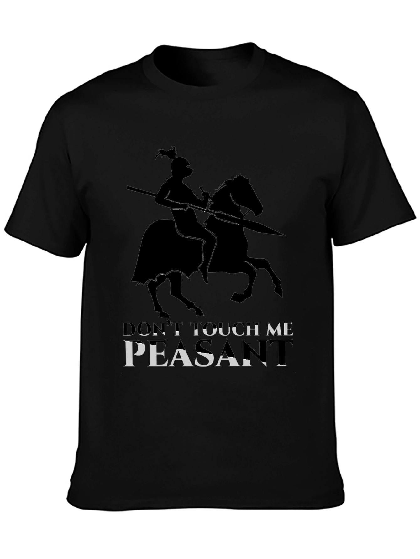 Black Don't Touch Me Peasant Black T-Shirt view 3