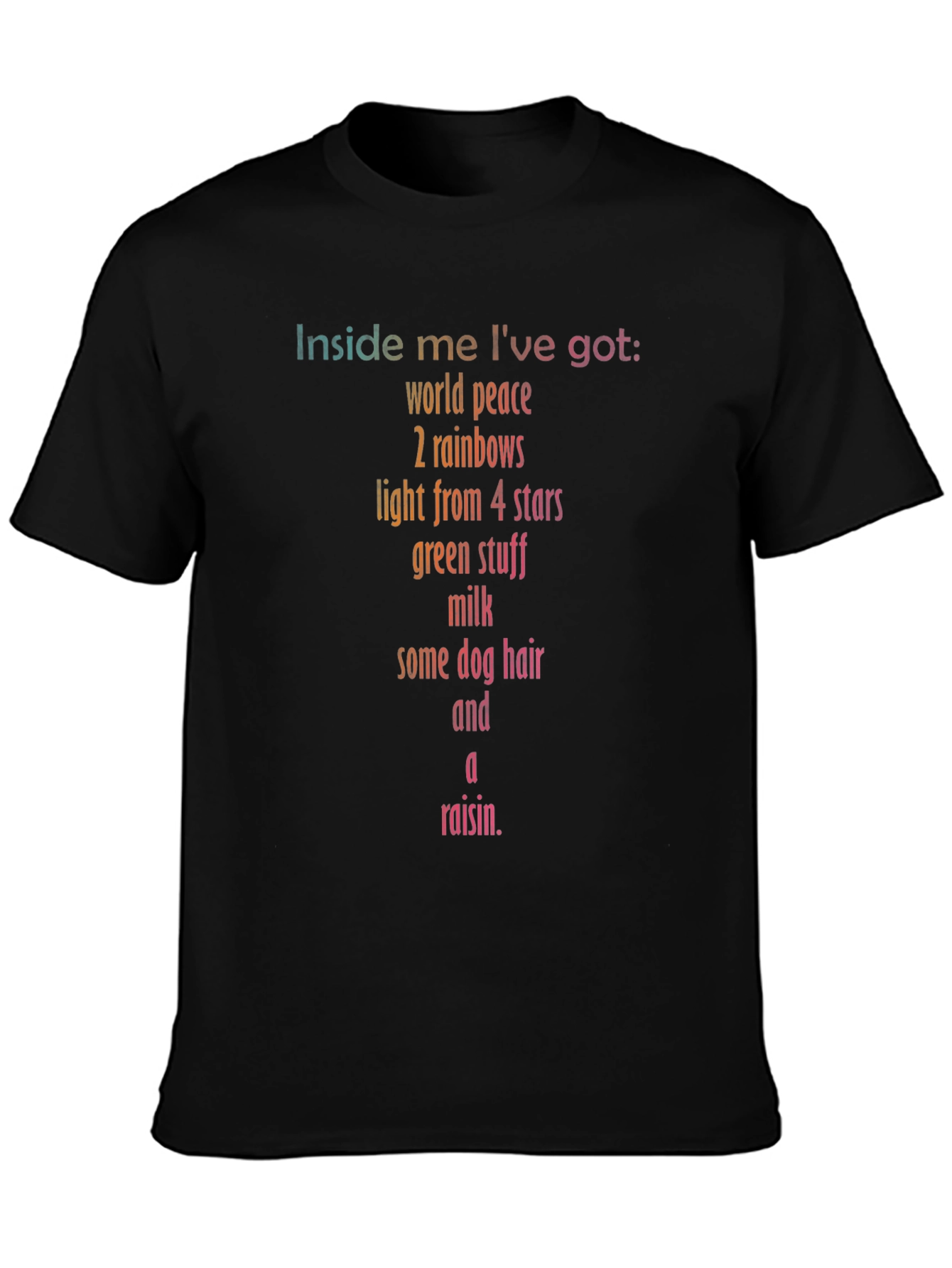 Black Humorous "Inside Me" Graphic Print T-Shirt view 3
