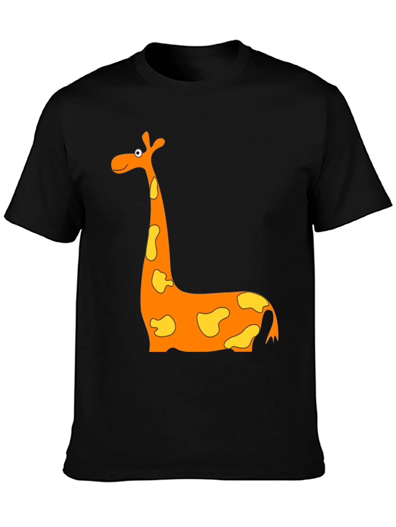 Black Cartoon Giraffe Graphic T-Shirt - Black view 3