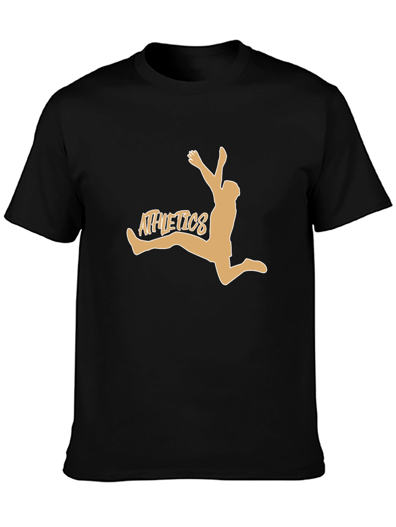 Black Athletics Graphic Tee - Black Cotton Blend T-Shirt view 3