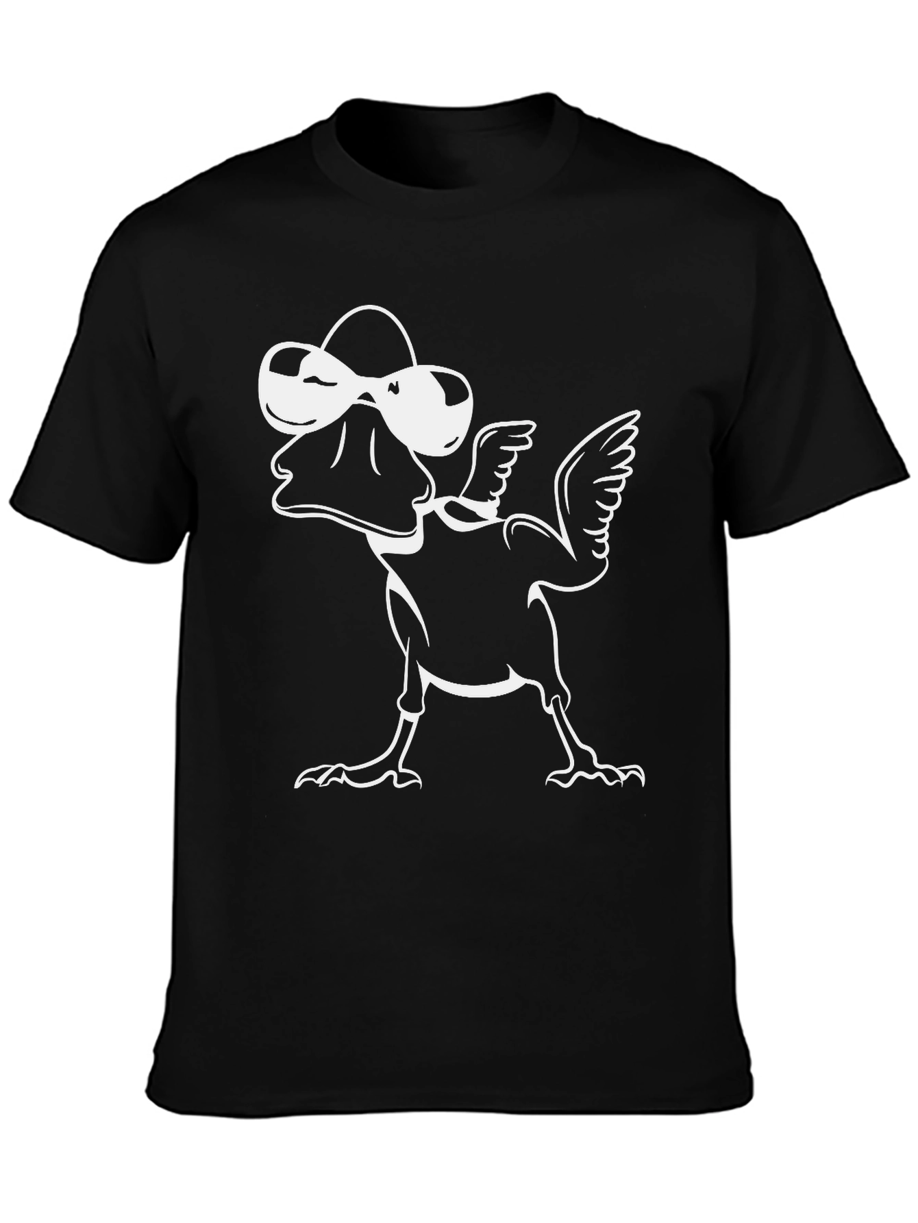Black Cool Duck Graphic Tee - Black Cotton Blend T-Shirt view 3