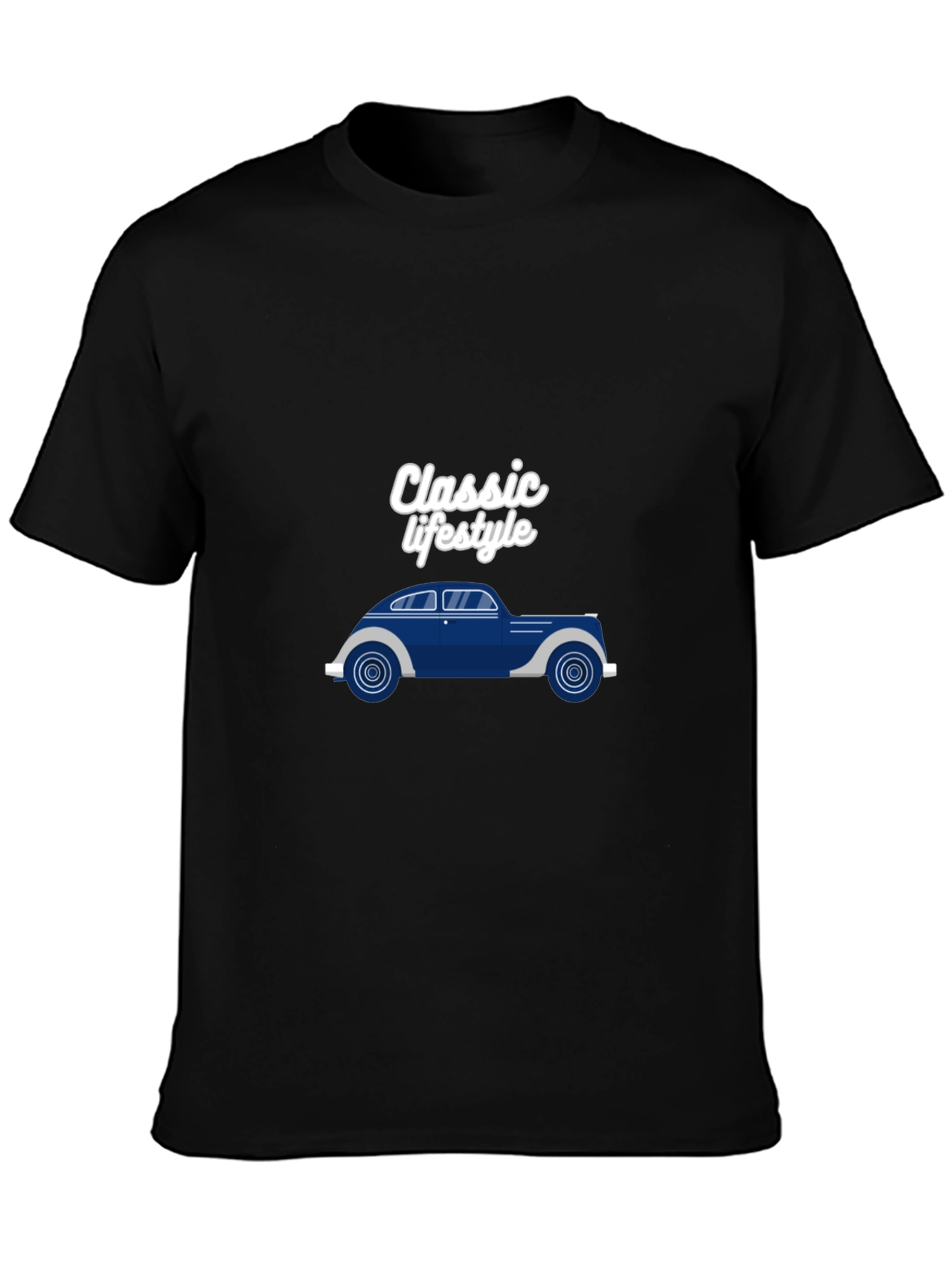 Black Classic Lifestyle Car Graphic Black T-Shirt view 3