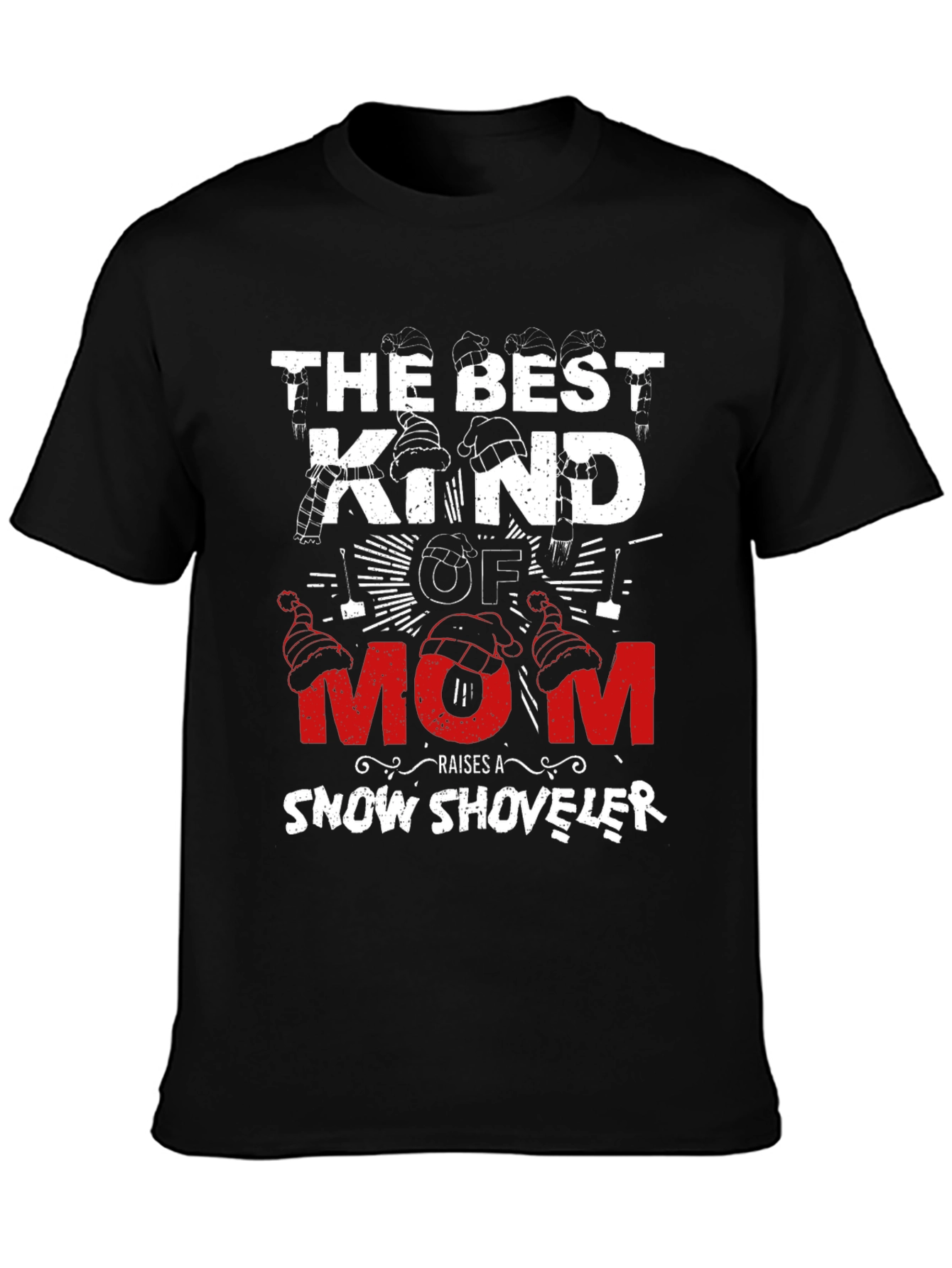 Black Best Kind of Mom Snow Shoveler Graphic Tee view 3