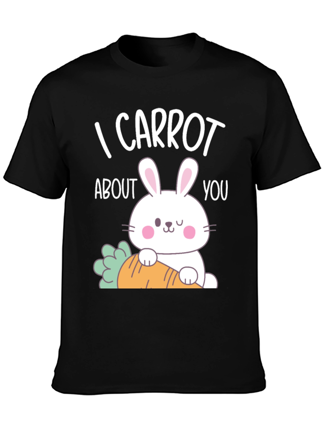 Black I Carrot About You Bunny T-Shirt view 3