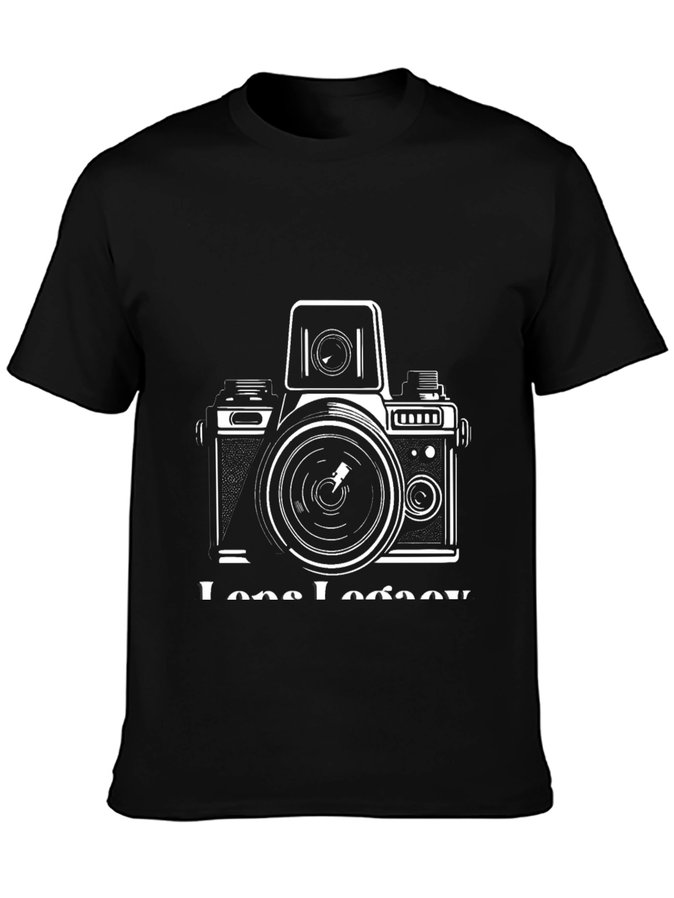 Black Retro Camera Graphic Tee - Black view 3