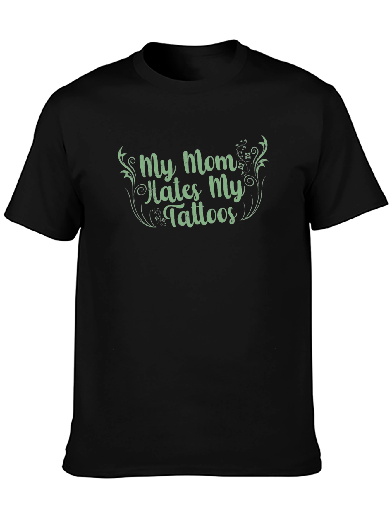Black My Mom Hates My Tattoos Graphic Tee - Black view 3