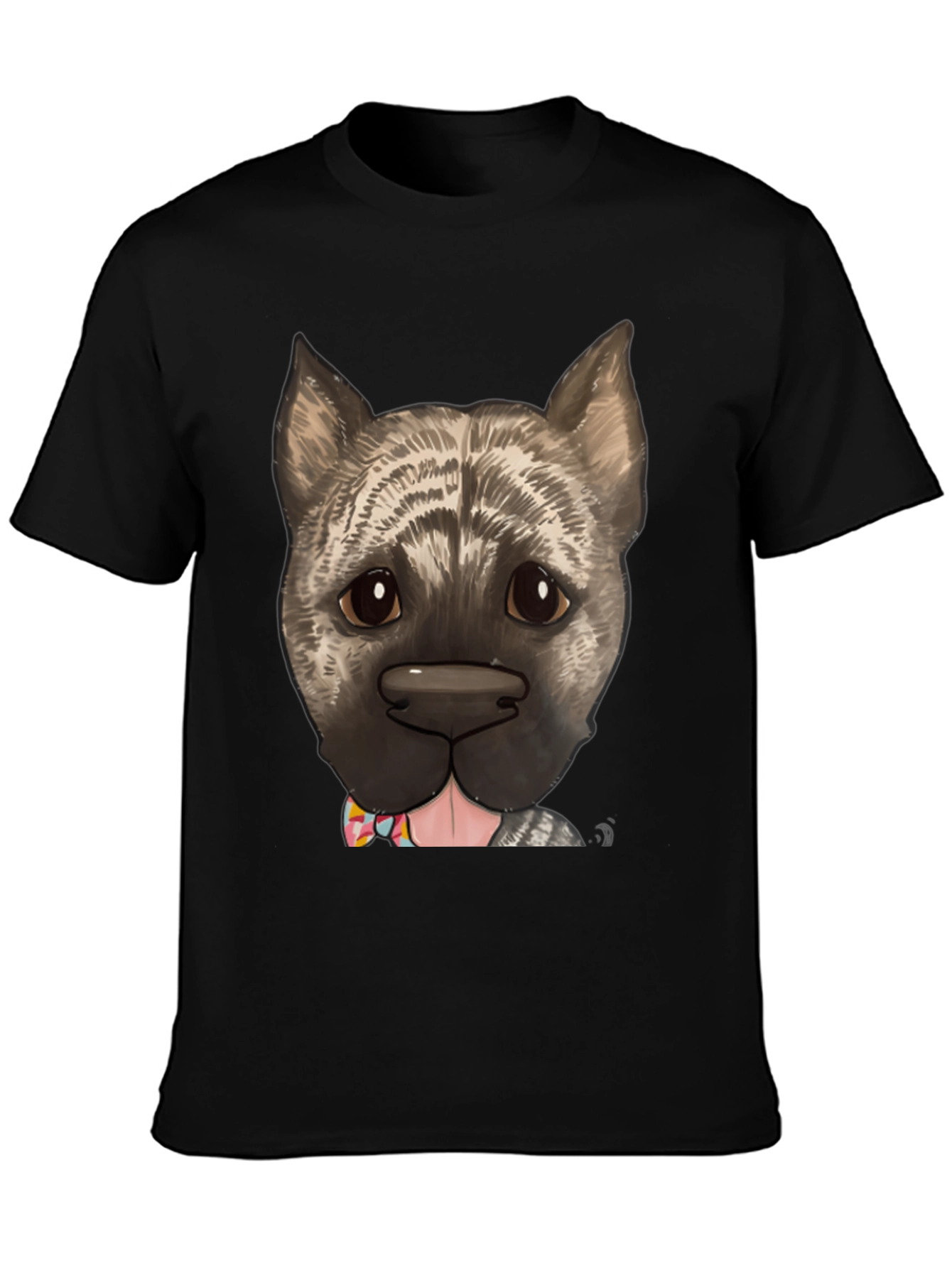 Black Dog With Bow Tie Graphic Tee view 3