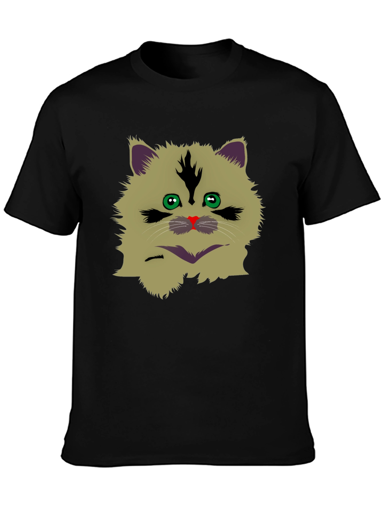 Black Funny Cat Graphic T-Shirt view 3