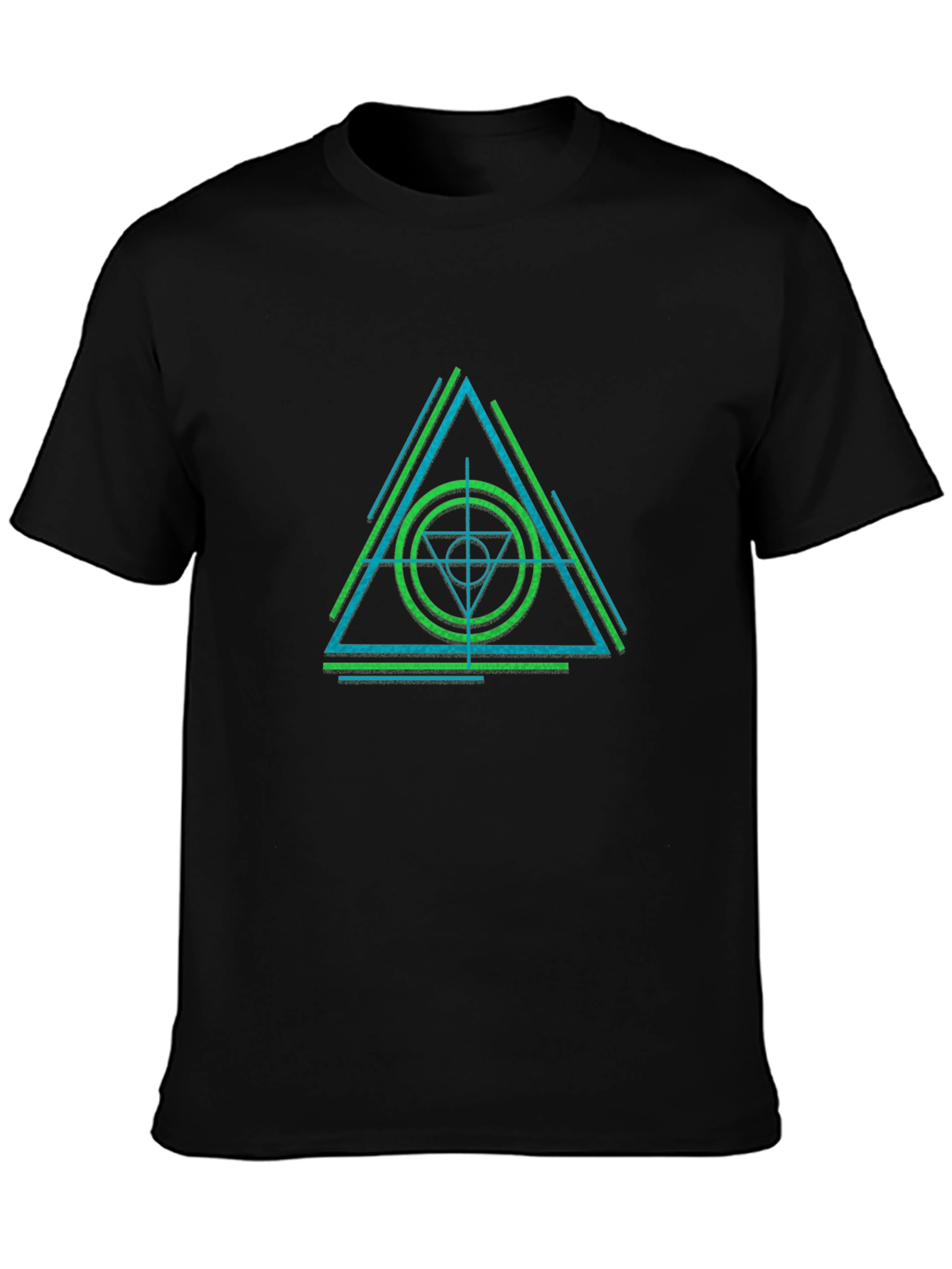 Black Geometric Triangle Graphic Tee - Modern Streetwear view 3