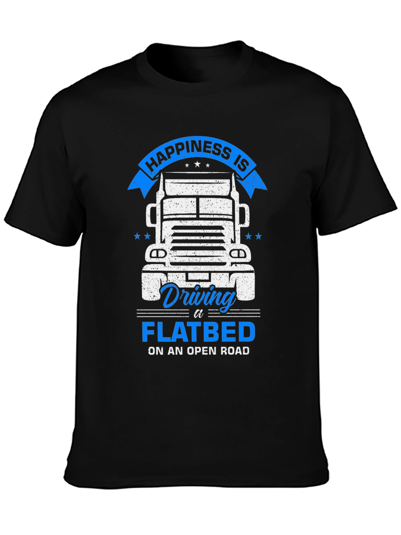 Black Happiness Flatbed Trucker T-Shirt - Open Road Comfort view 3