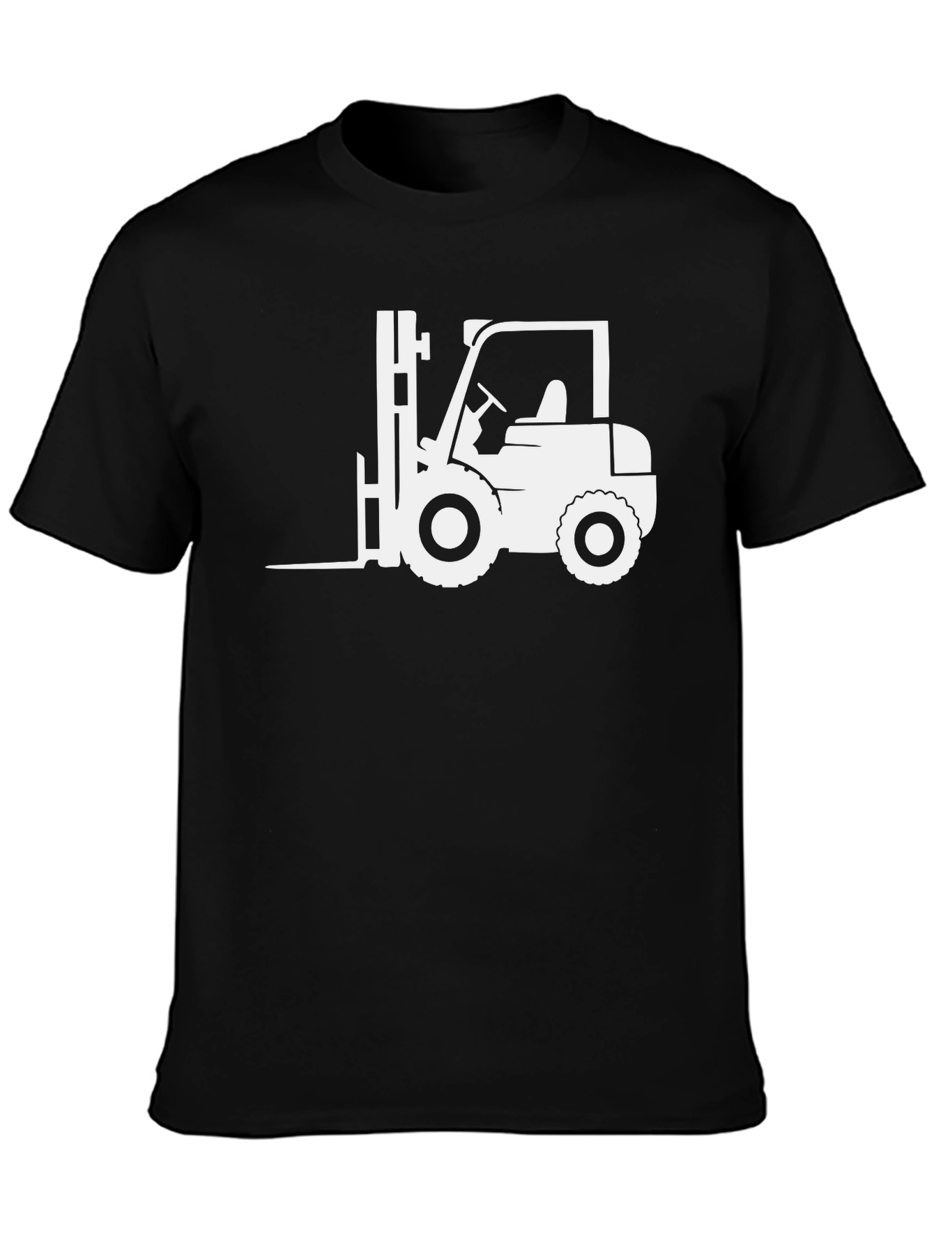 Black Forklift Graphic Tee - Cool Operator Shirt view 3