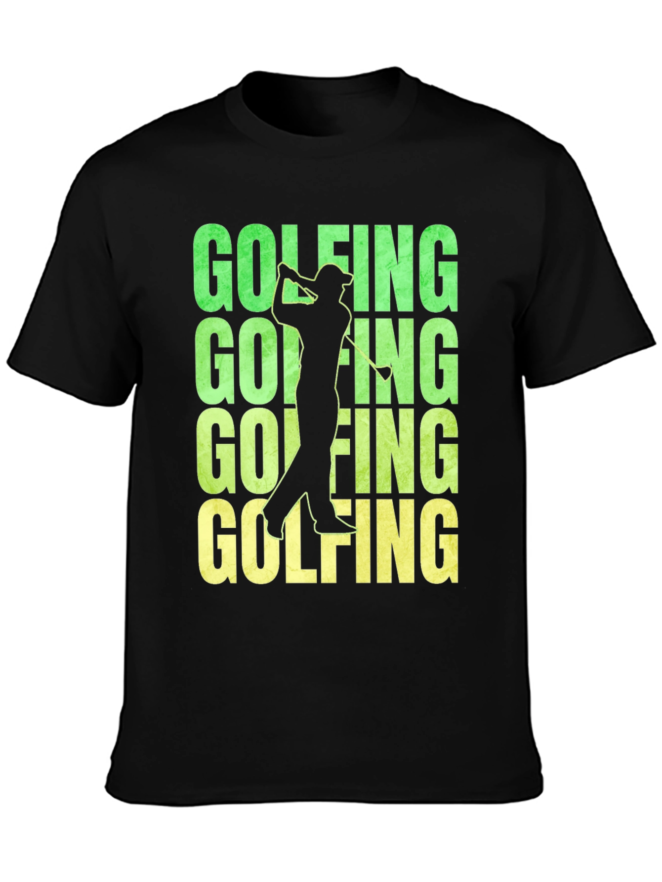 Black Golfing T-Shirt - Fun Golfer Design view 3