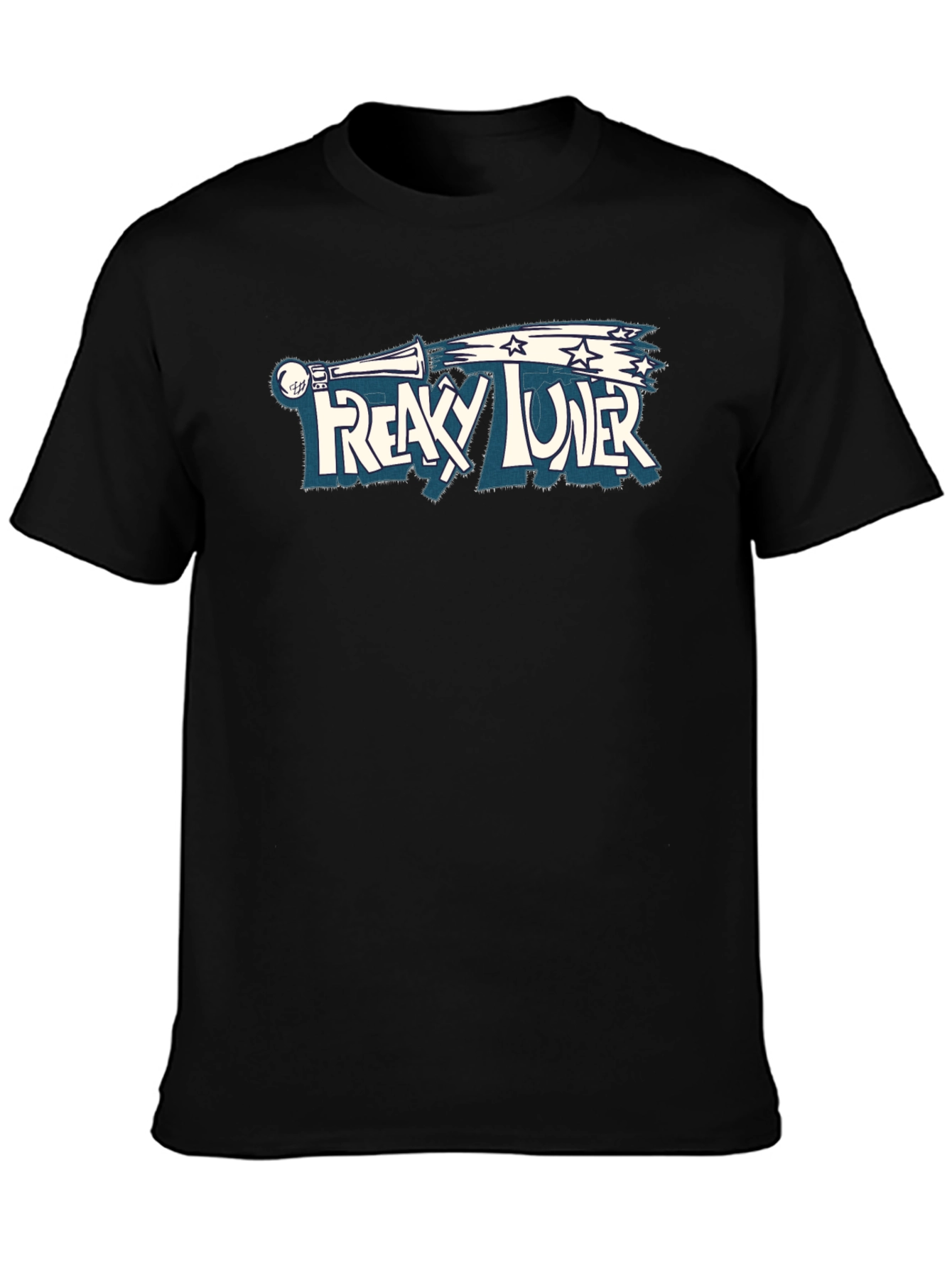 Black Freaky Tuner Graphic Black T-Shirt view 3