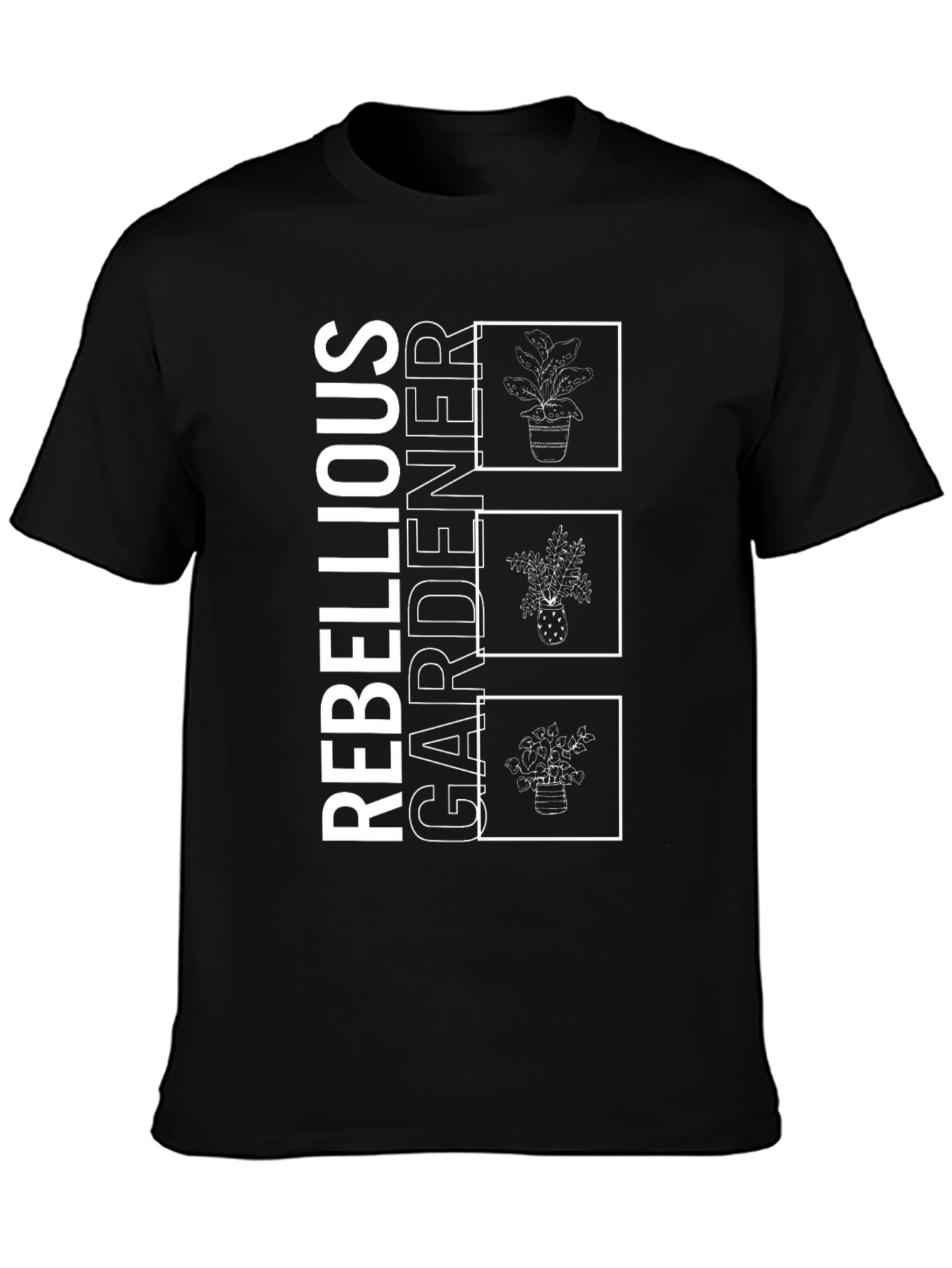 Black Rebellious Gardener Graphic Tee - Unisex view 3