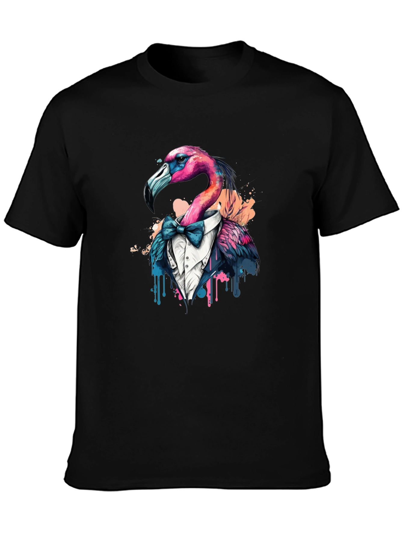 Black Flamingo Tuxedo T-Shirt view 3