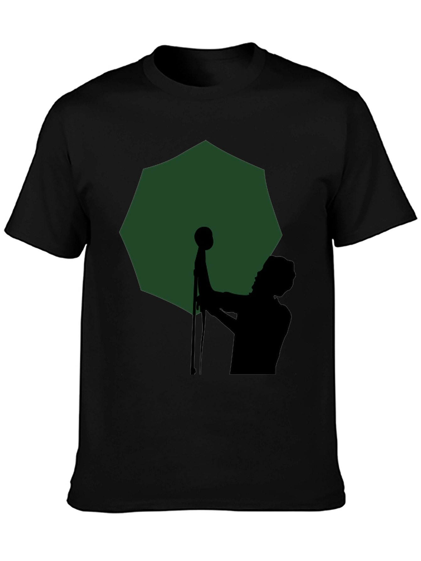 Black Silhouette Singer Graphic Tee - Men's Black T-Shirt view 3