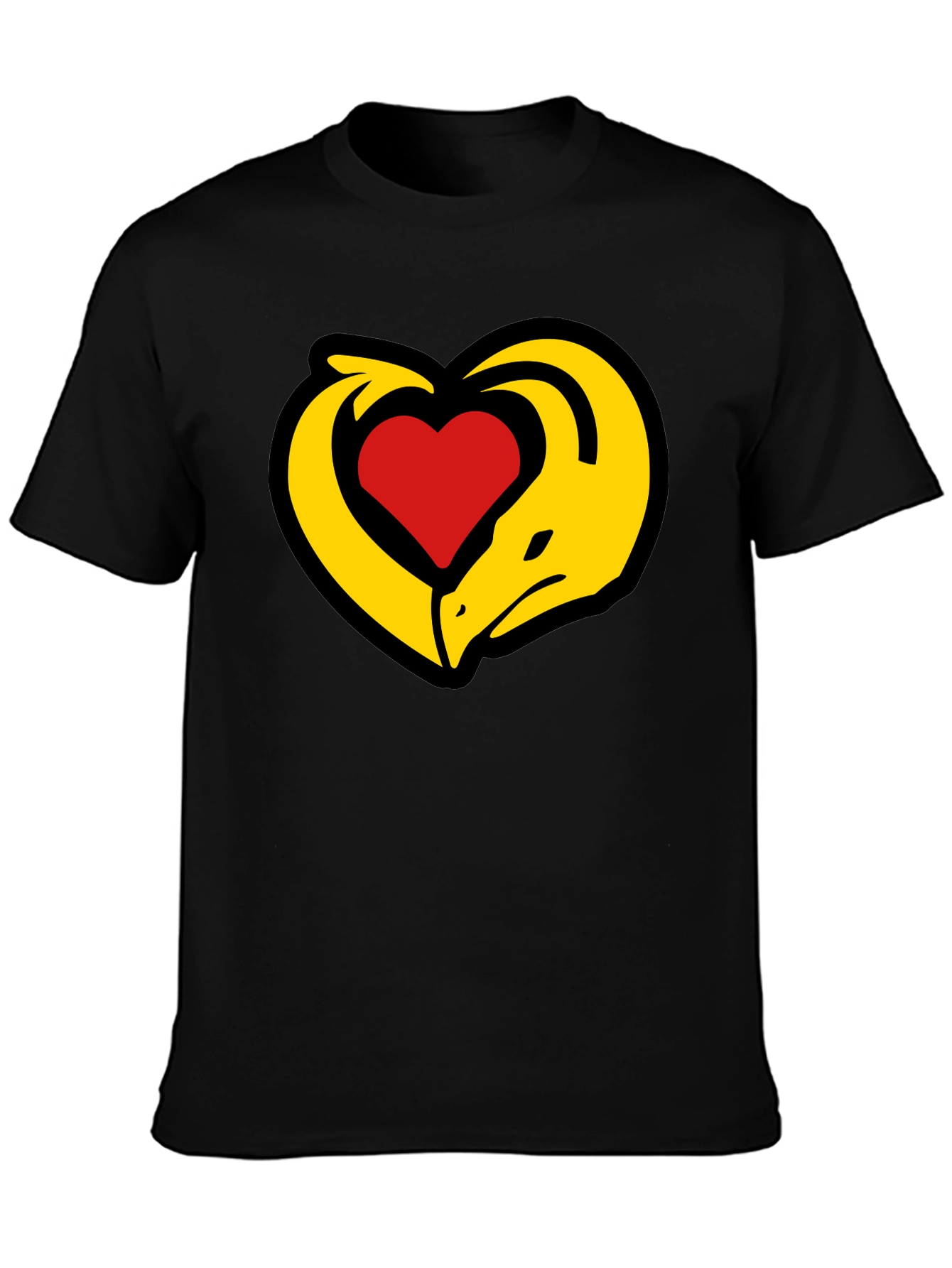 Black Dragon Heart T-Shirt - Black Cotton Tee view 3