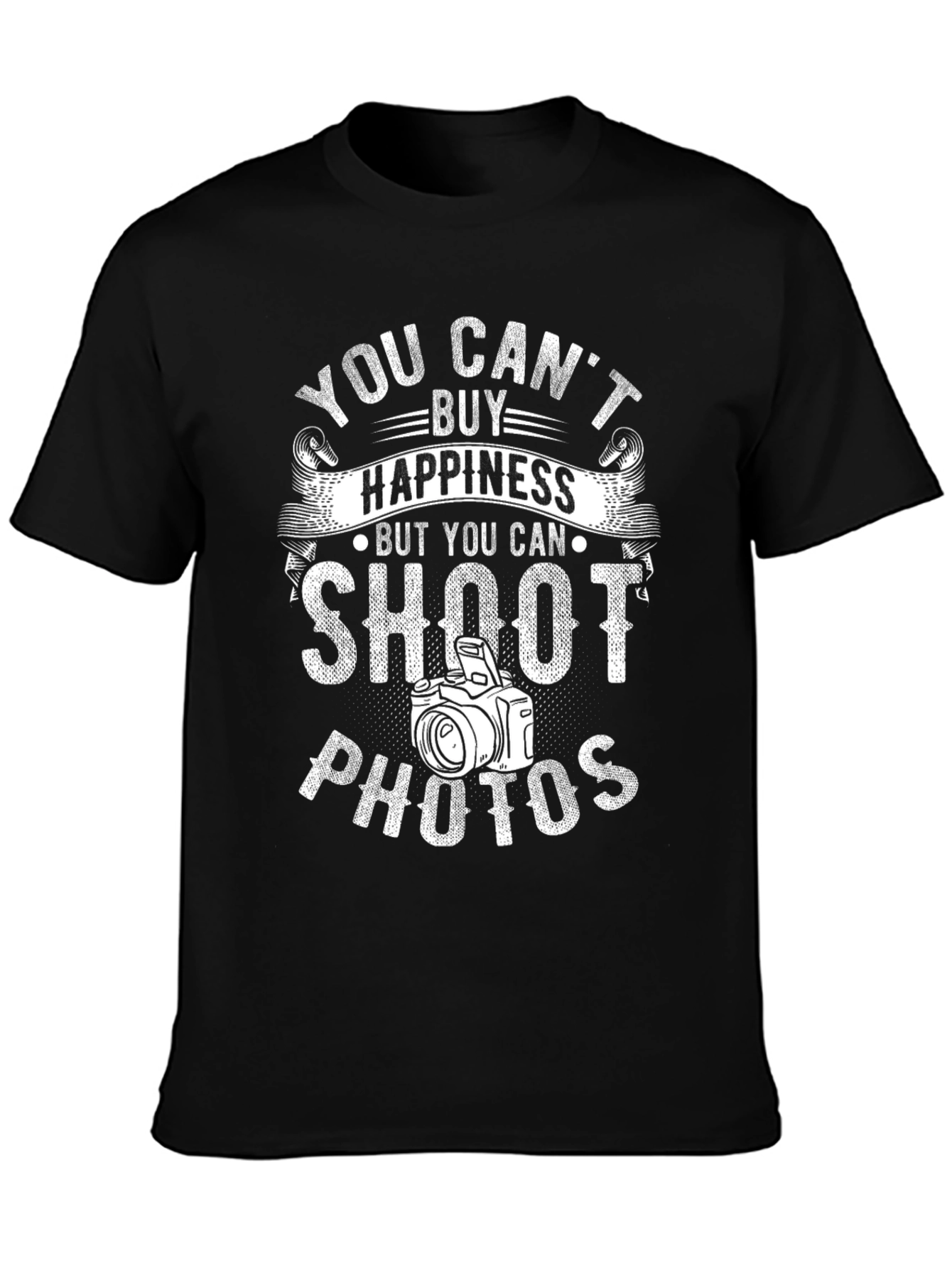 Black Photographer T-Shirt: You Can't Buy Happiness view 3