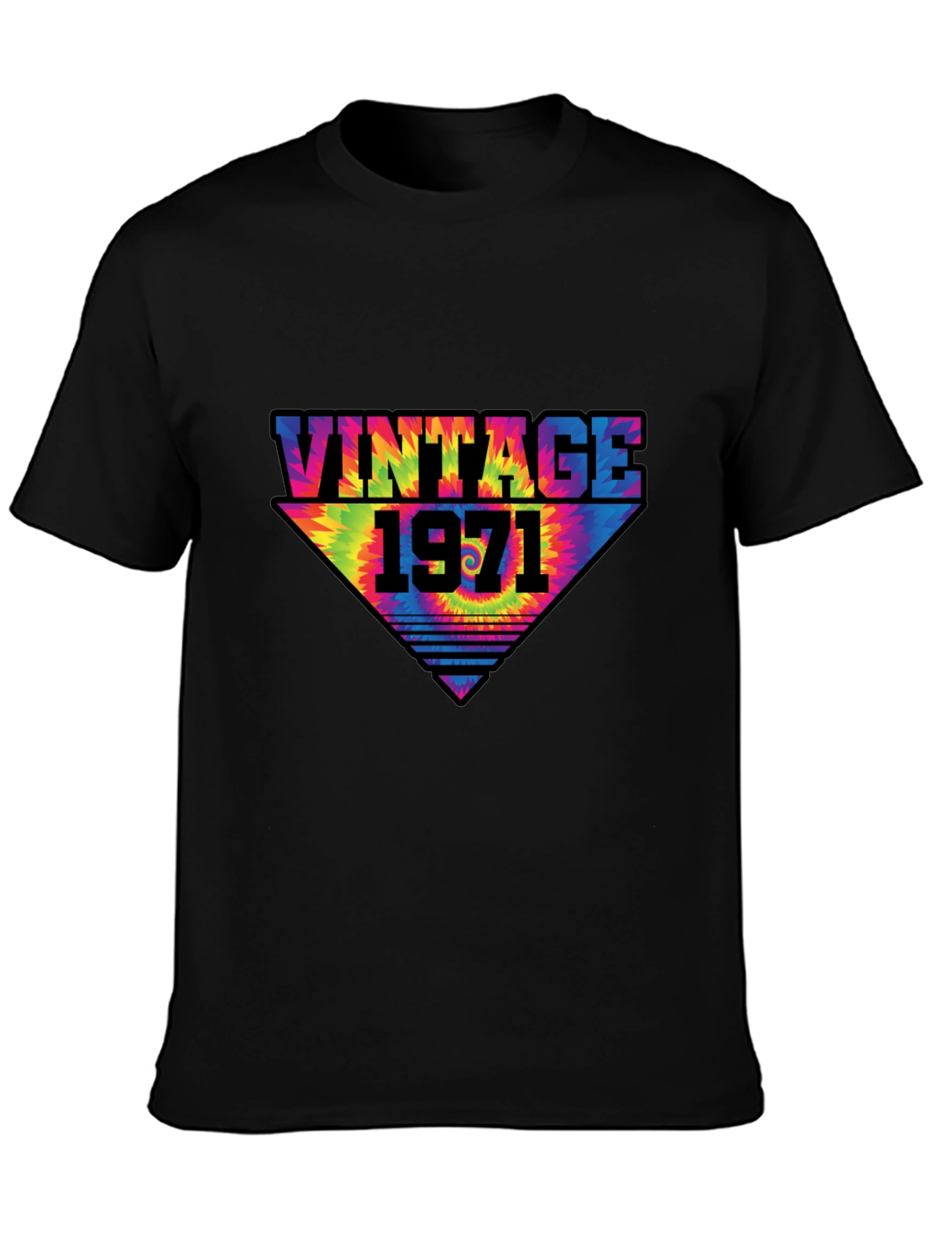 Black Vintage 1971 Tie-Dye Graphic T-Shirt view 3