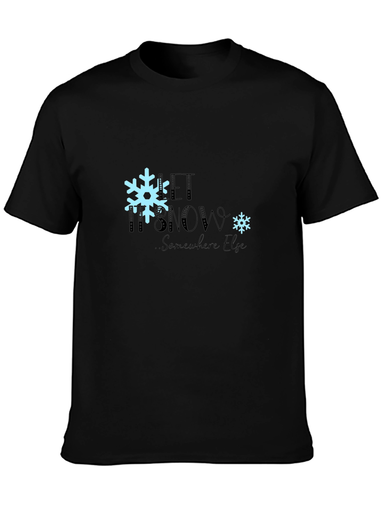 Black Let It Snow T-Shirt - Black Graphic Tee view 3