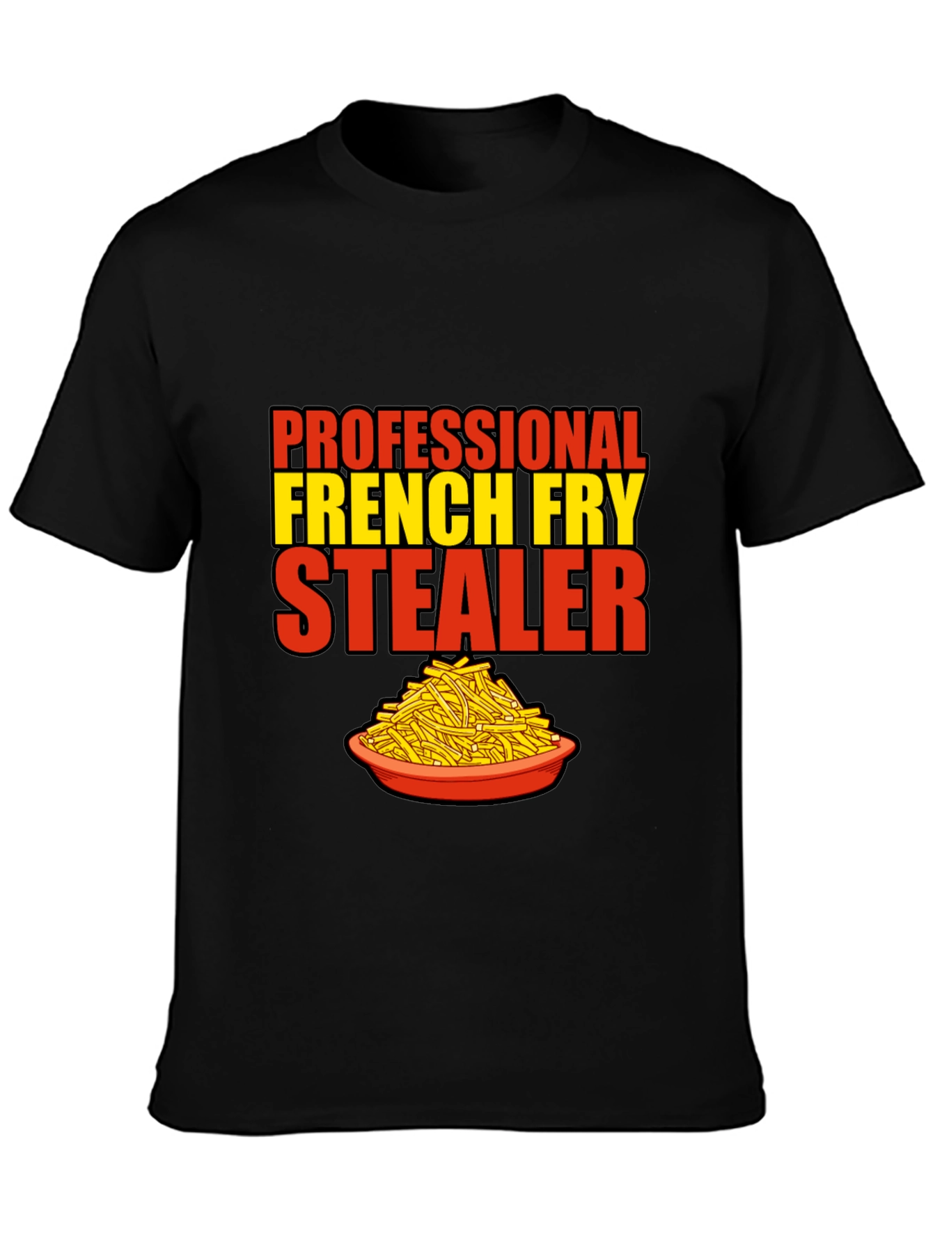Black French Fry Stealer T-Shirt view 3