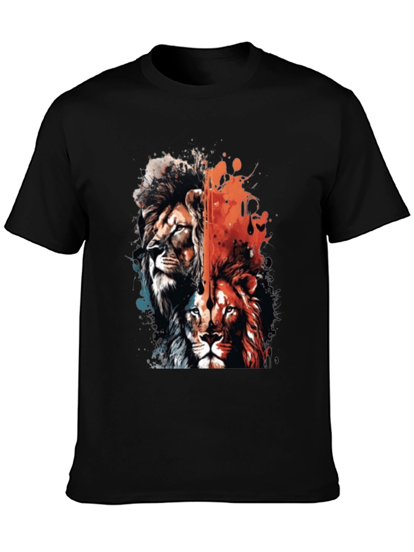 Black Lion Duo Graphic Tee - Bold Statement Shirt view 3