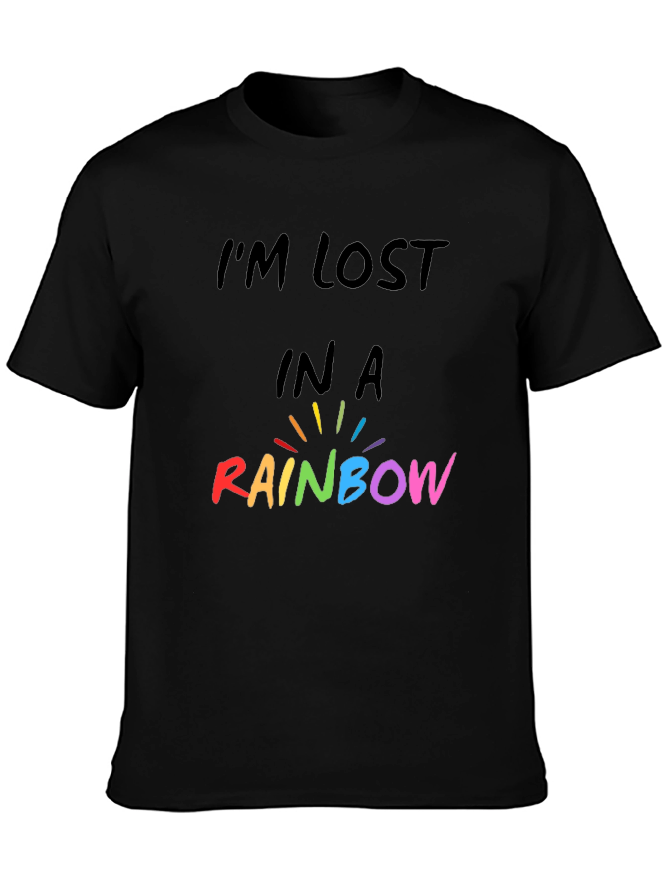 Black Rainbow Graphic Tee - Men's Black T-Shirt view 3