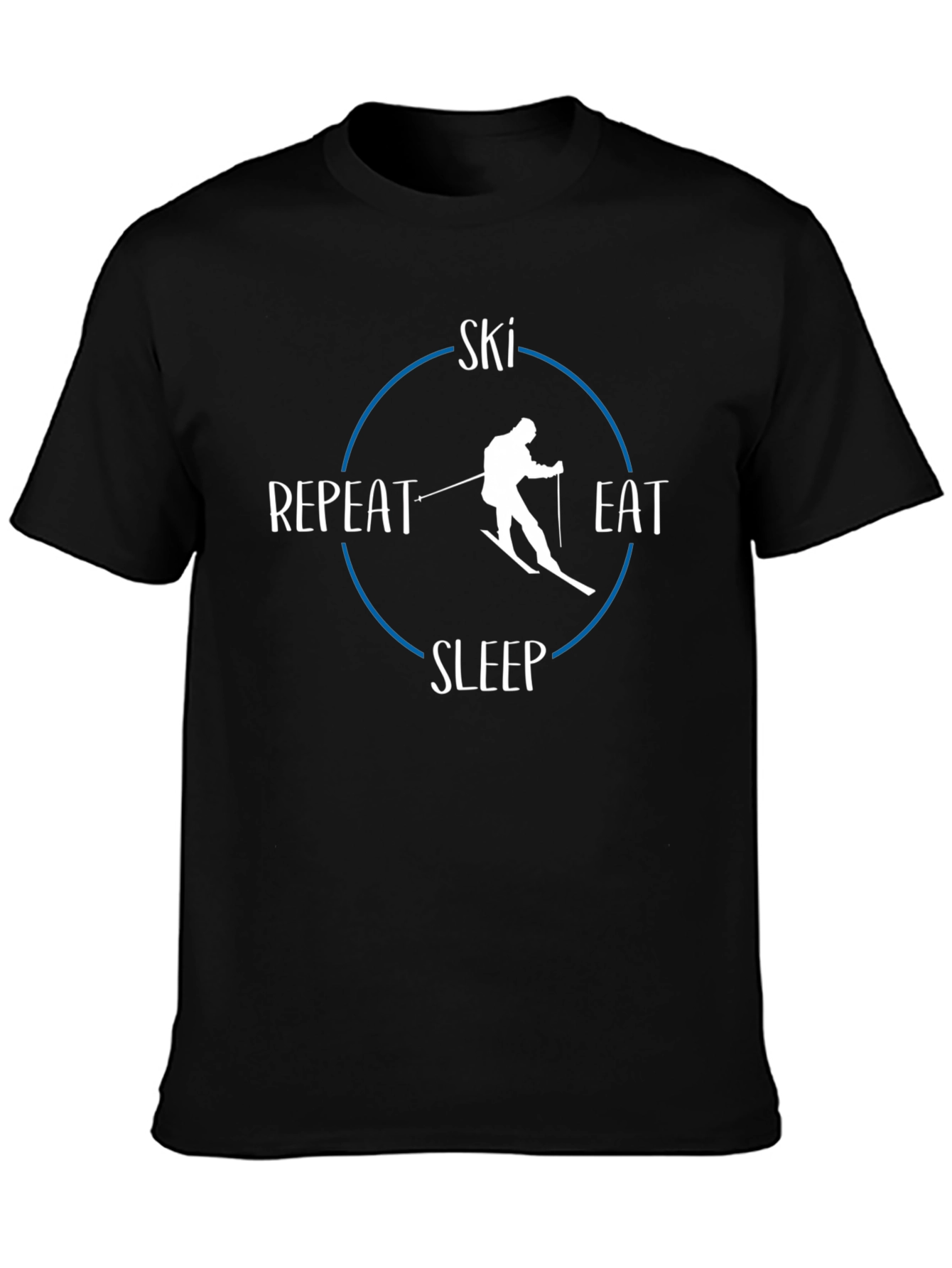 Black Ski Eat Sleep Repeat Graphic Tee view 3