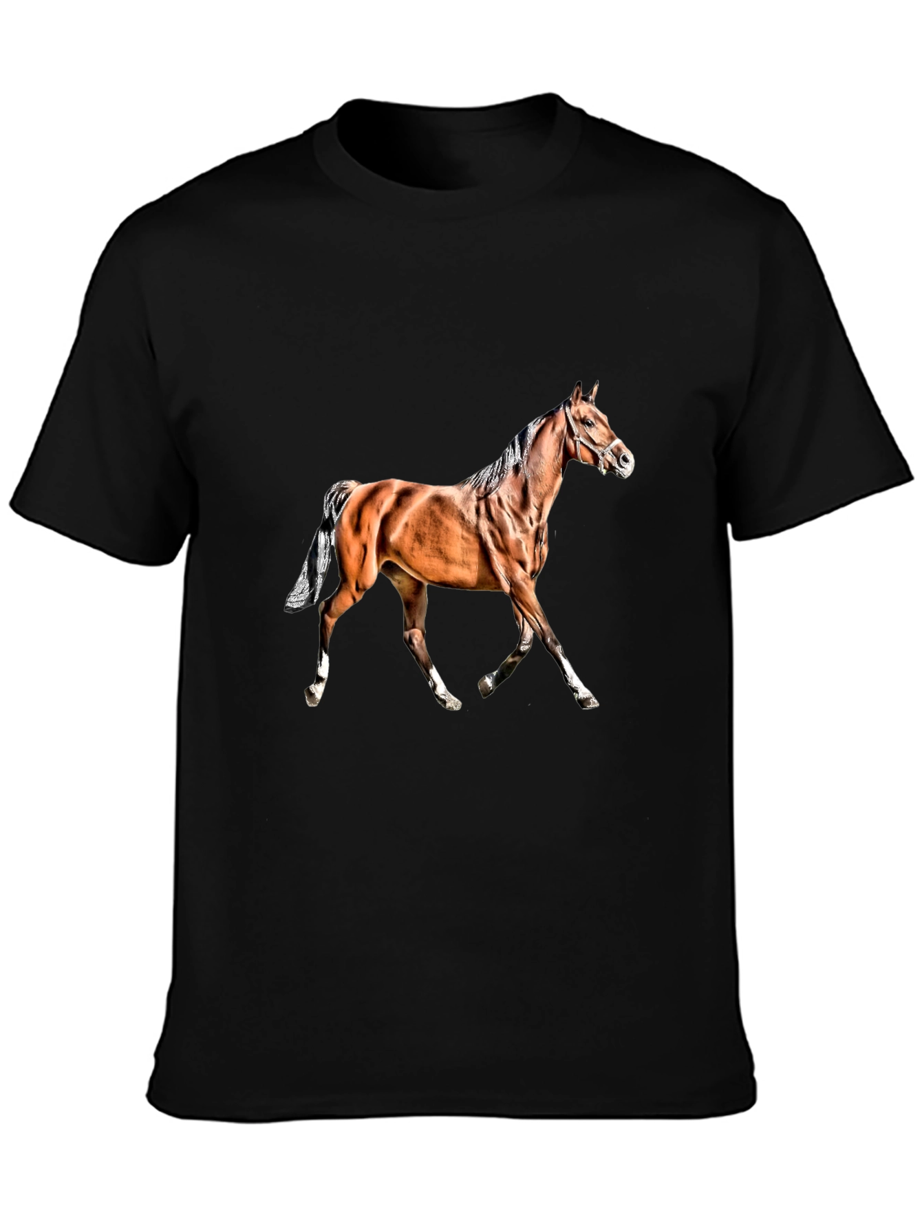 Black Horse Graphic Black T-Shirt view 3