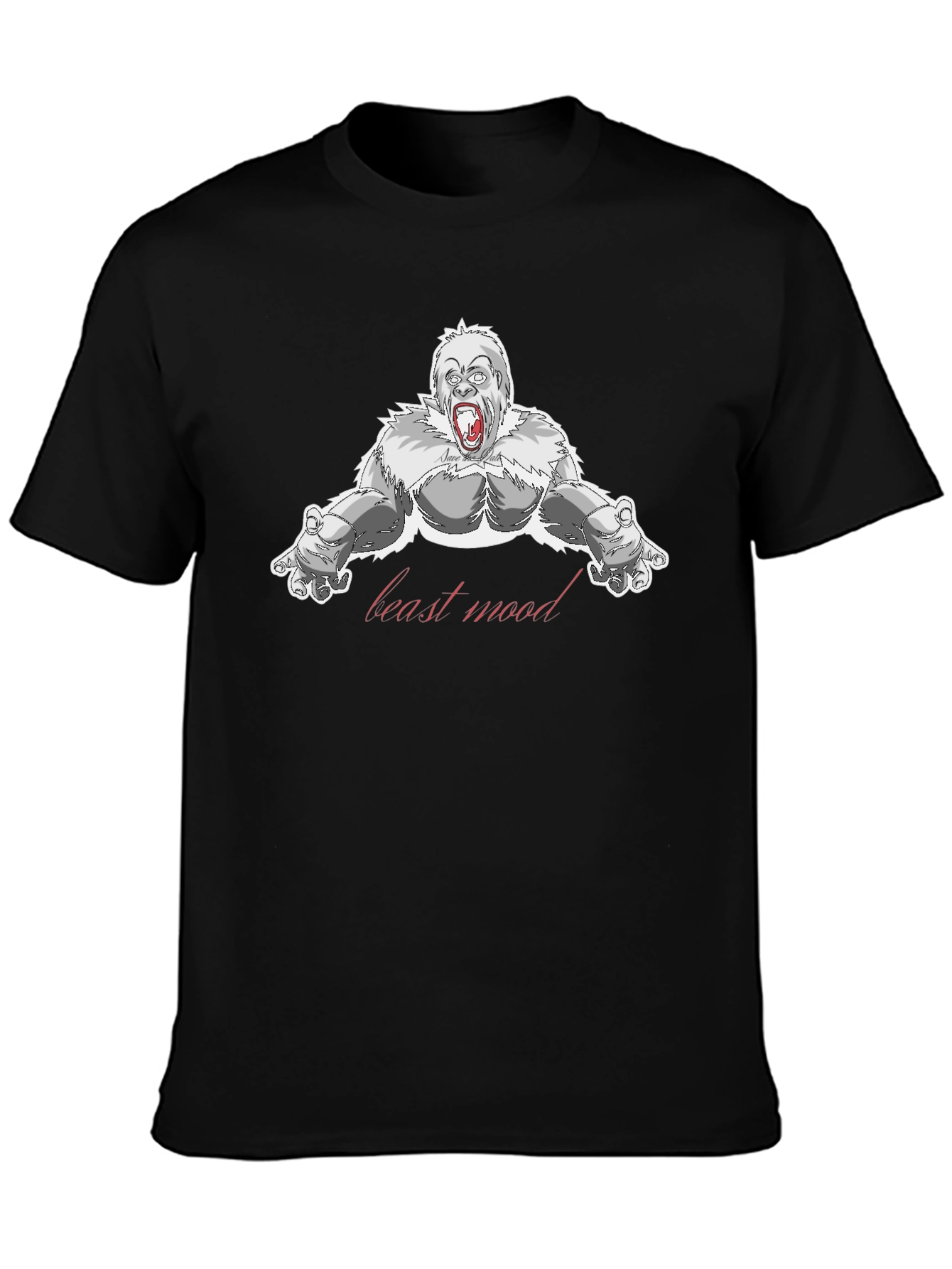 Black Beast Mood Gorilla Graphic T-Shirt view 3