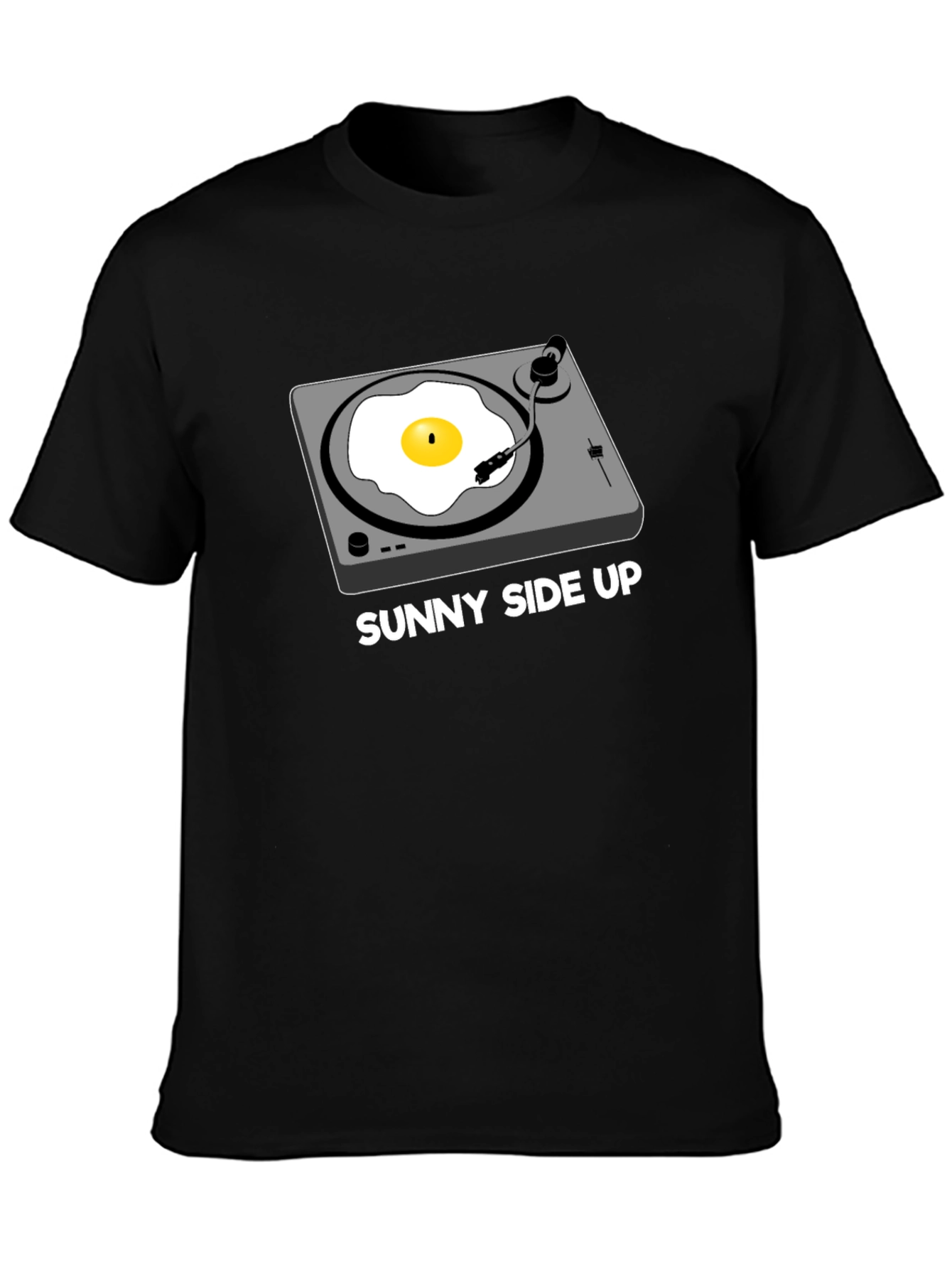 Black Sunny Side Up Turntable Graphic Tee view 3