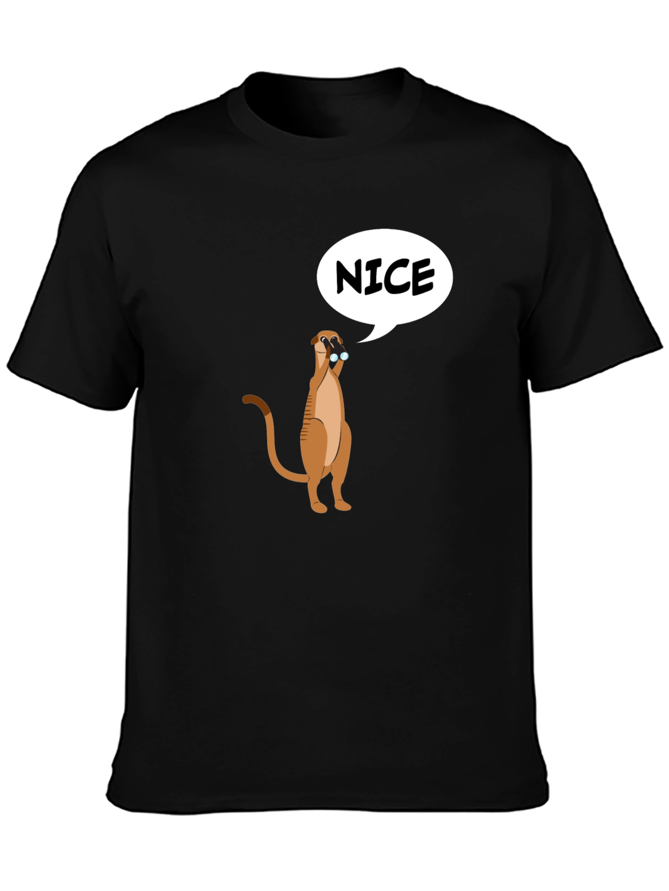 Black Funny Meerkat Nice T-Shirt - Unisex view 3