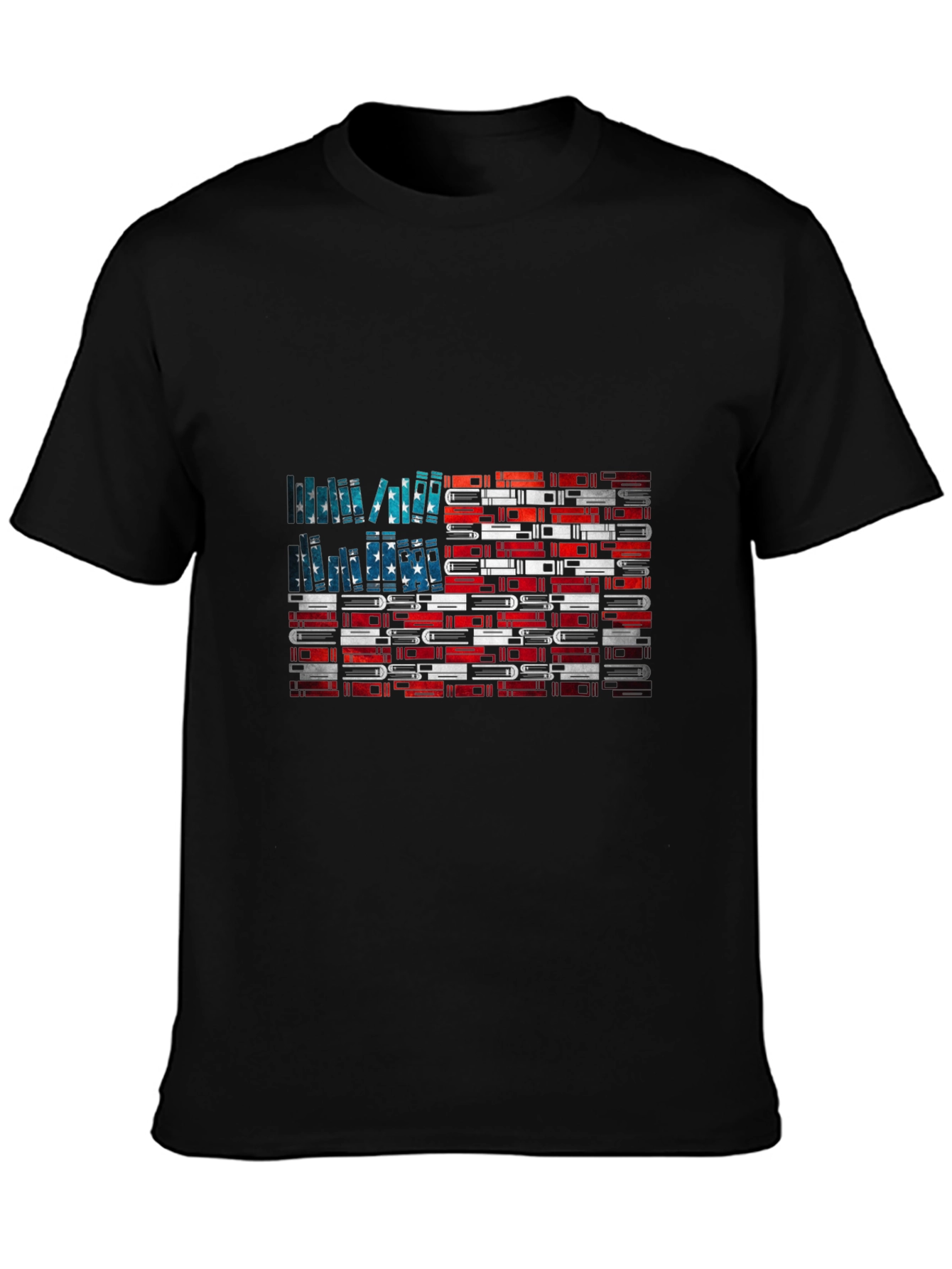 Black American Flag Books T-Shirt view 3