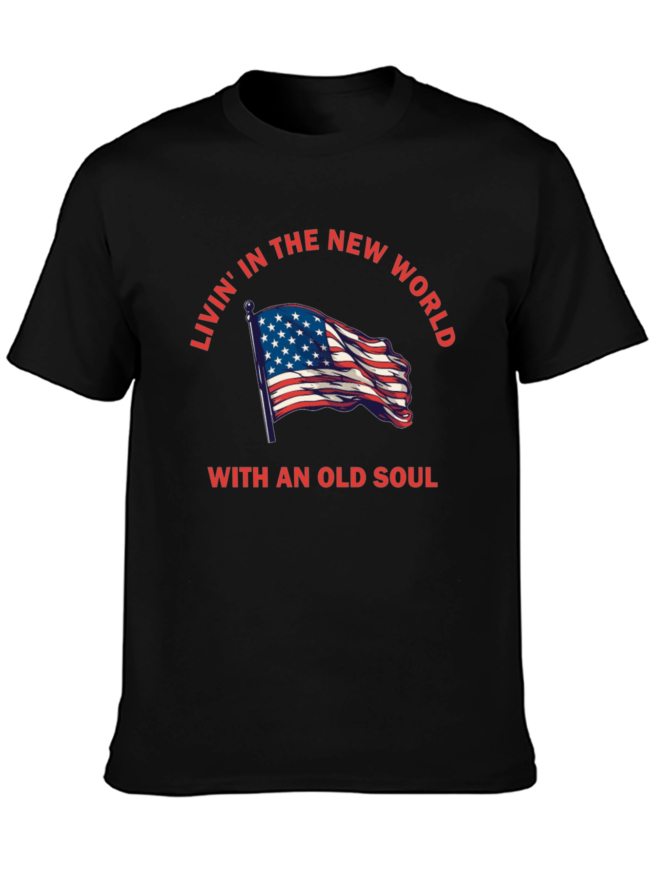Black New World Old Soul Graphic Tee view 3