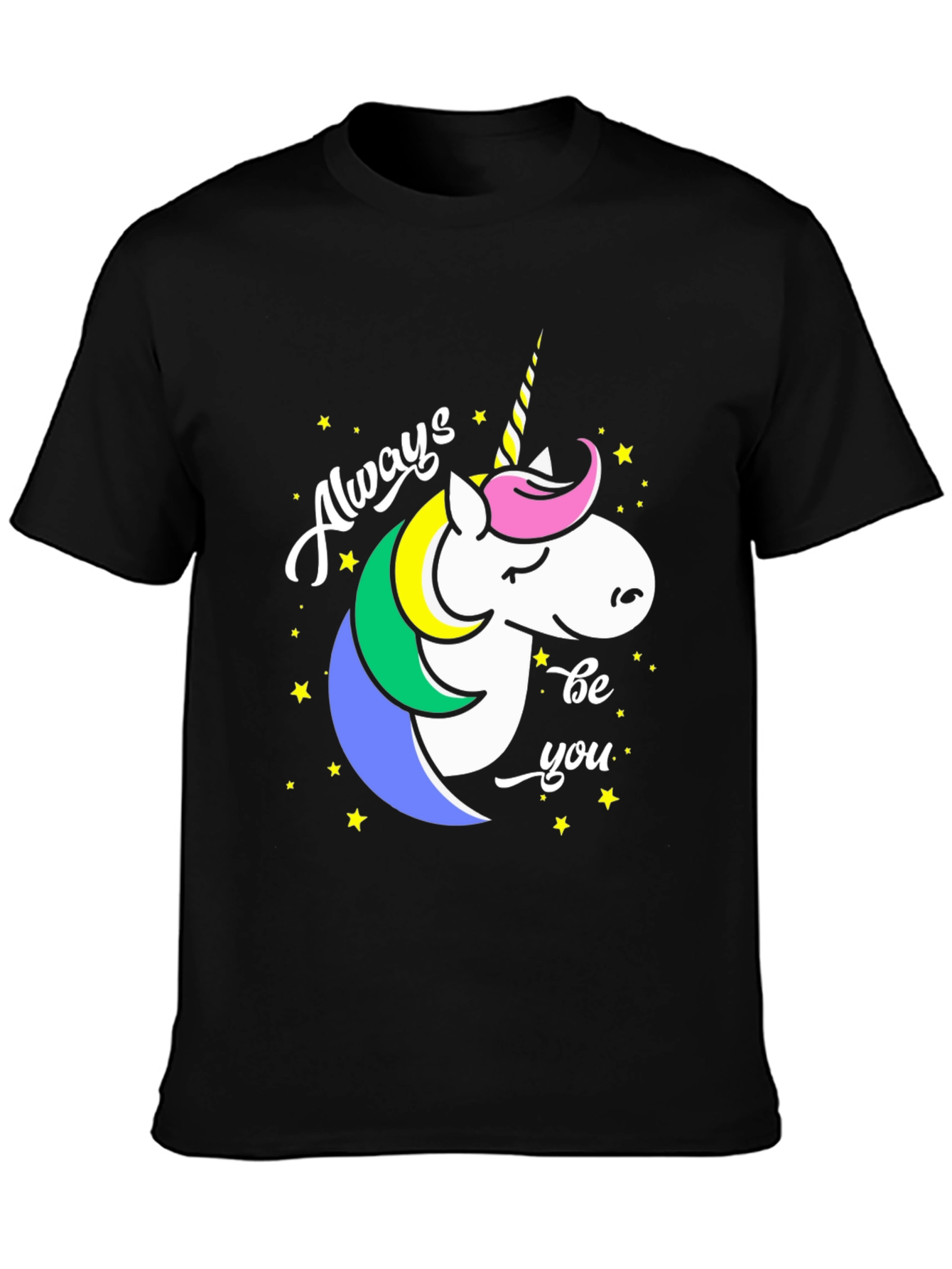 Black Always Be You Unicorn Graphic Tee - Black view 3