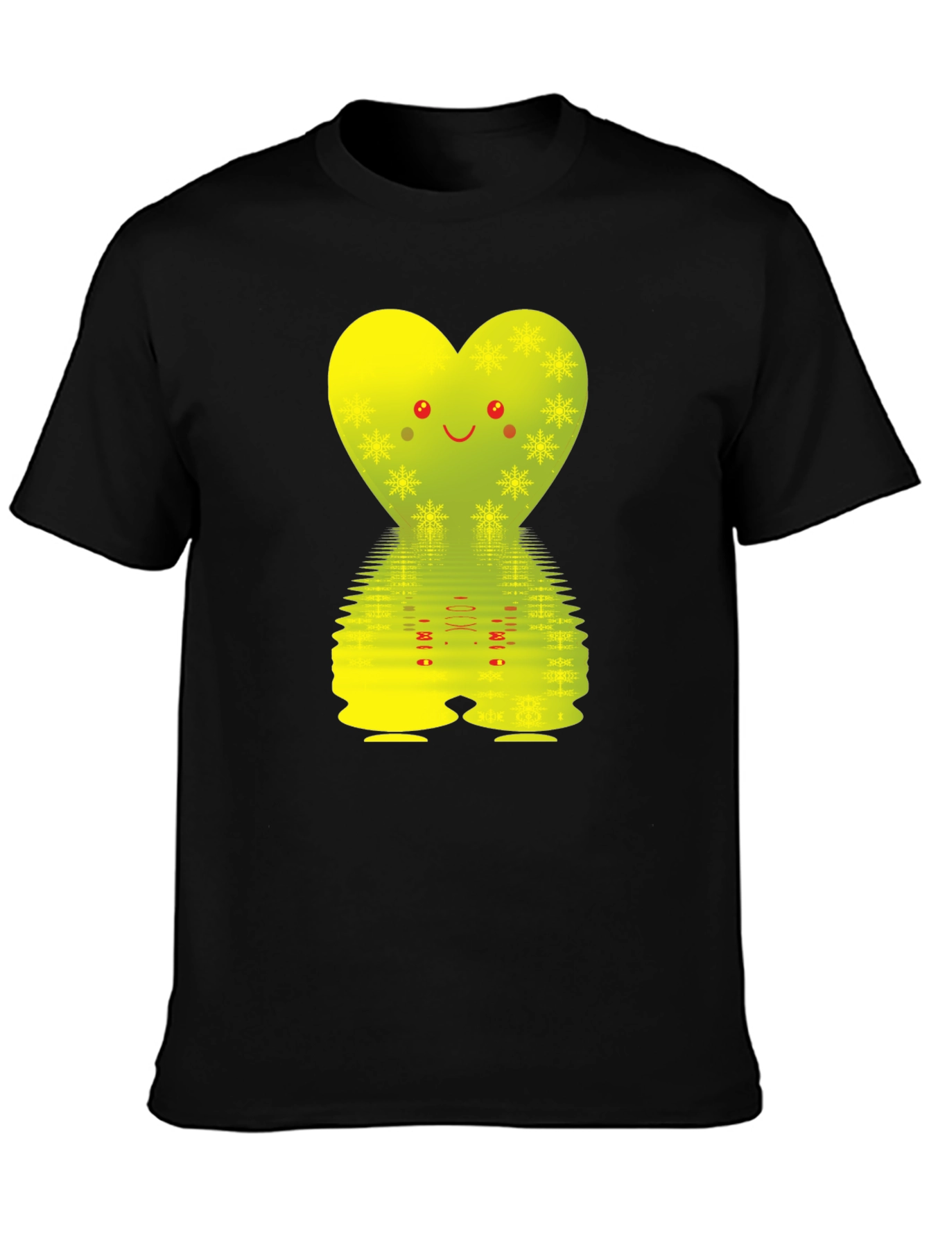 Black Cute Heart Graphic T-Shirt - Black view 3