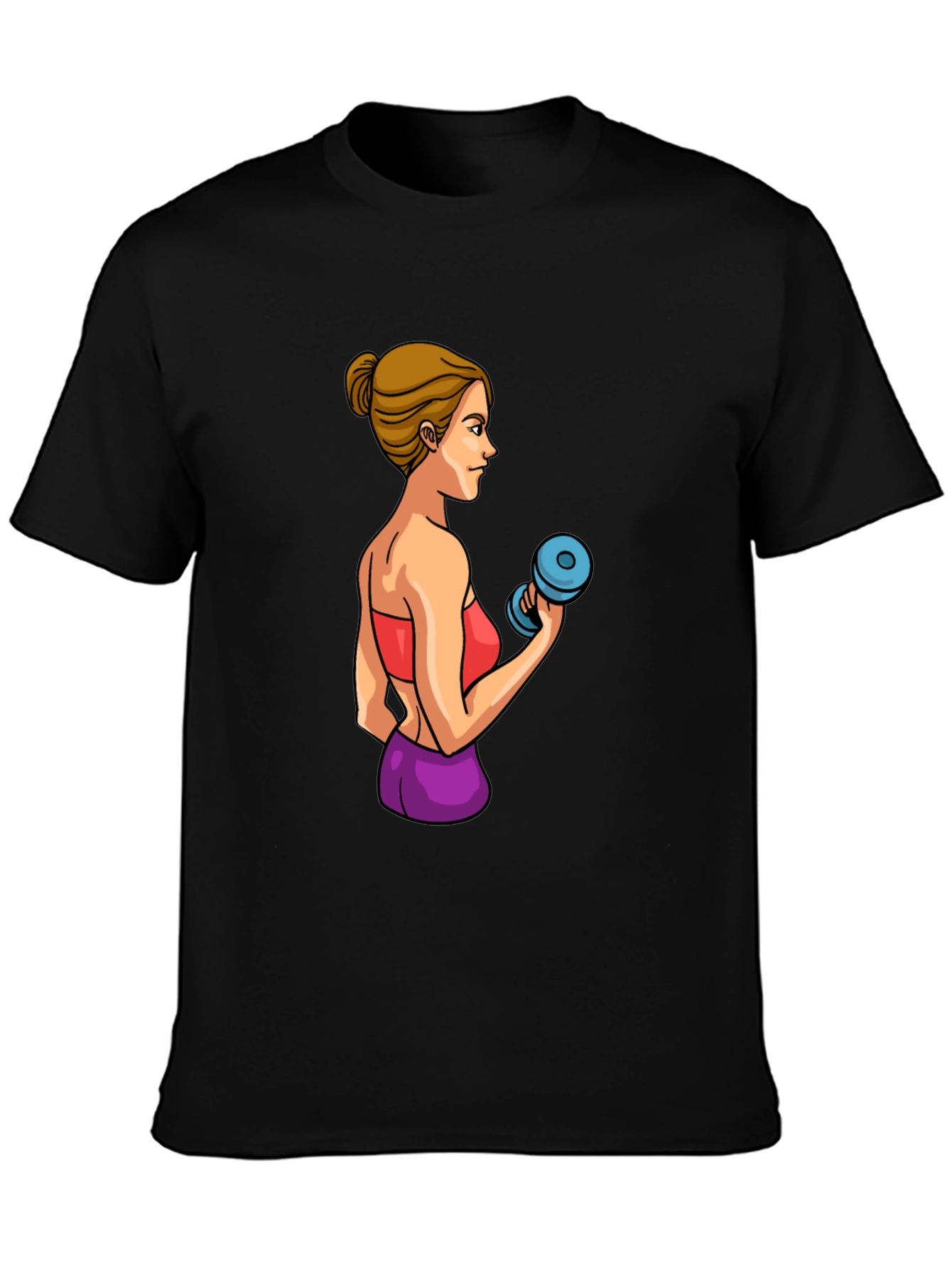 Black Workout Woman Graphic T-Shirt view 3