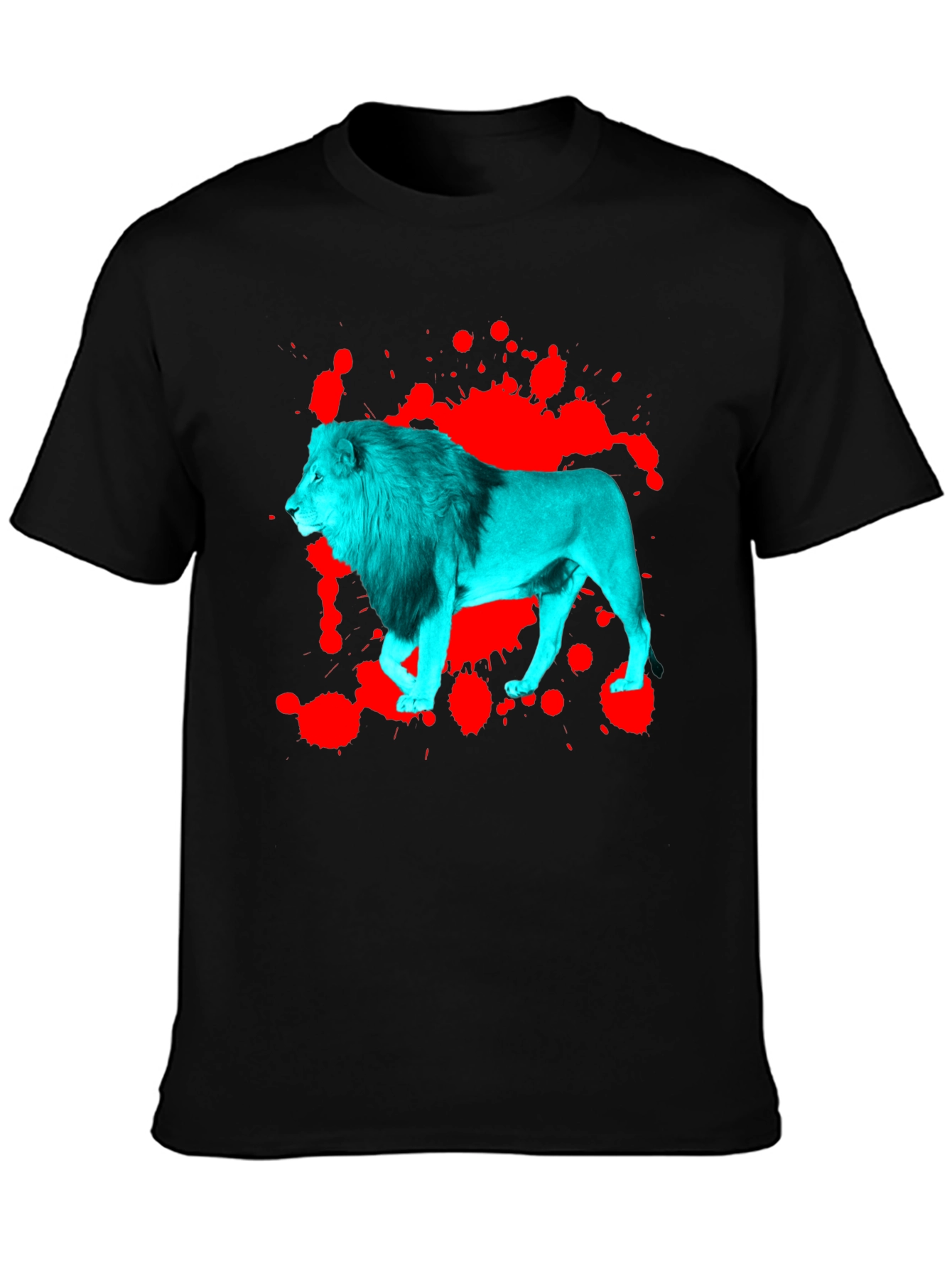 Black Bold Lion Graphic Tee - Black view 3