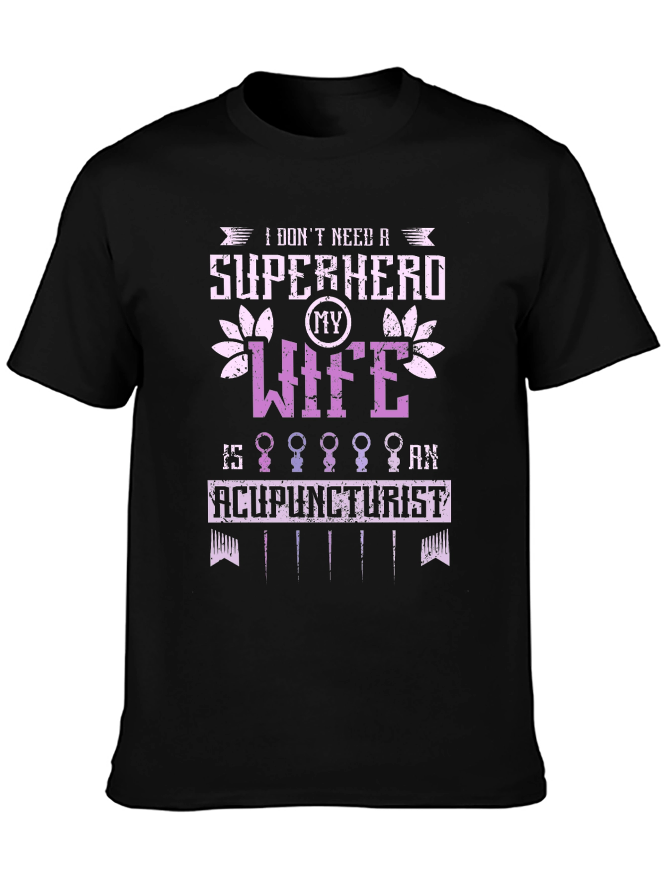 Black Acupuncturist Wife Super Hero Graphic Tee view 3