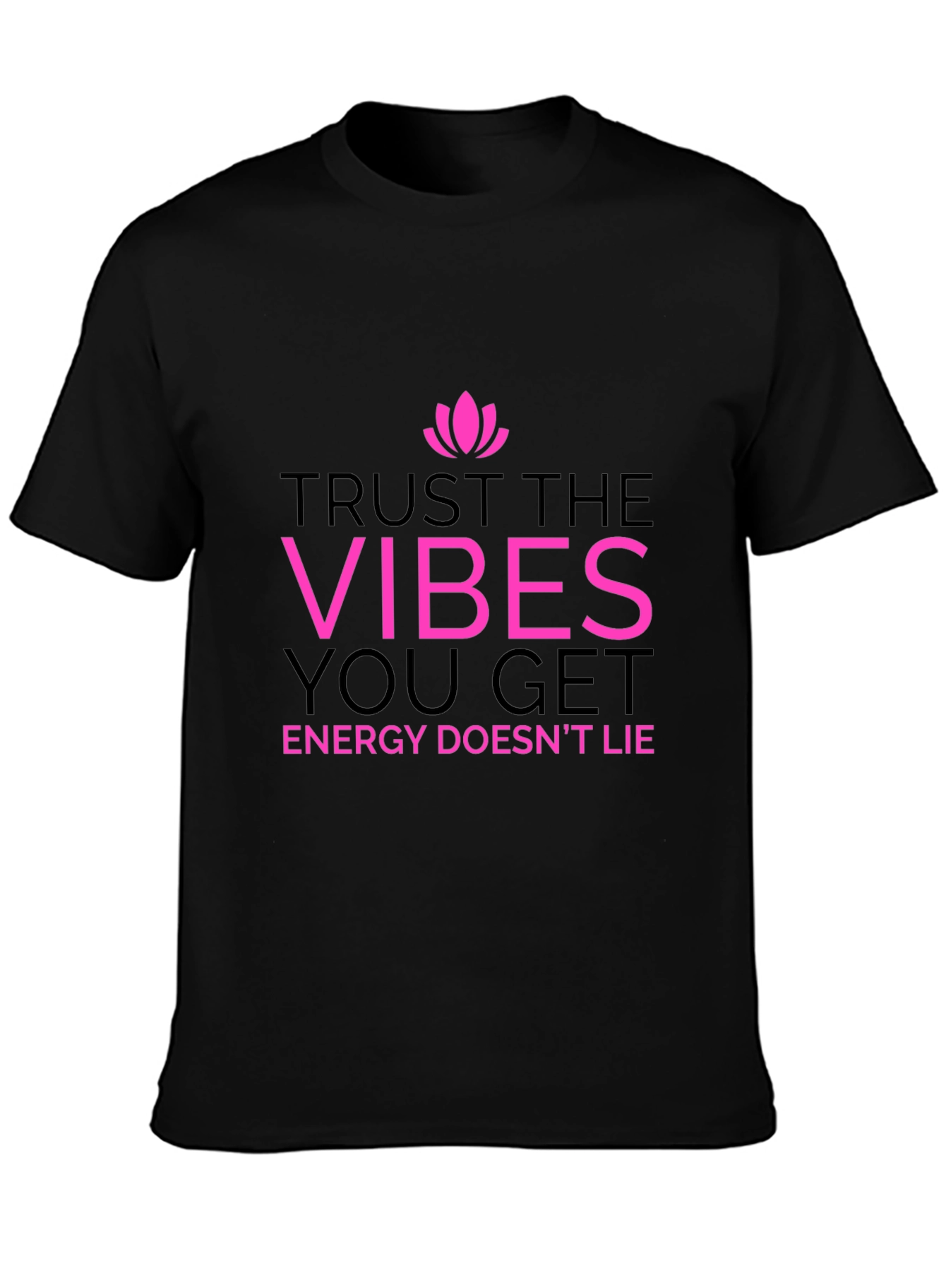 Black Trust the Vibes Graphic Tee - Positive Energy Shirt view 3