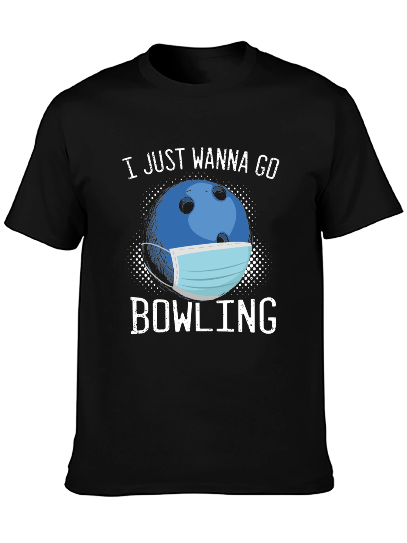 Black Bowling Mask Graphic Tee view 3