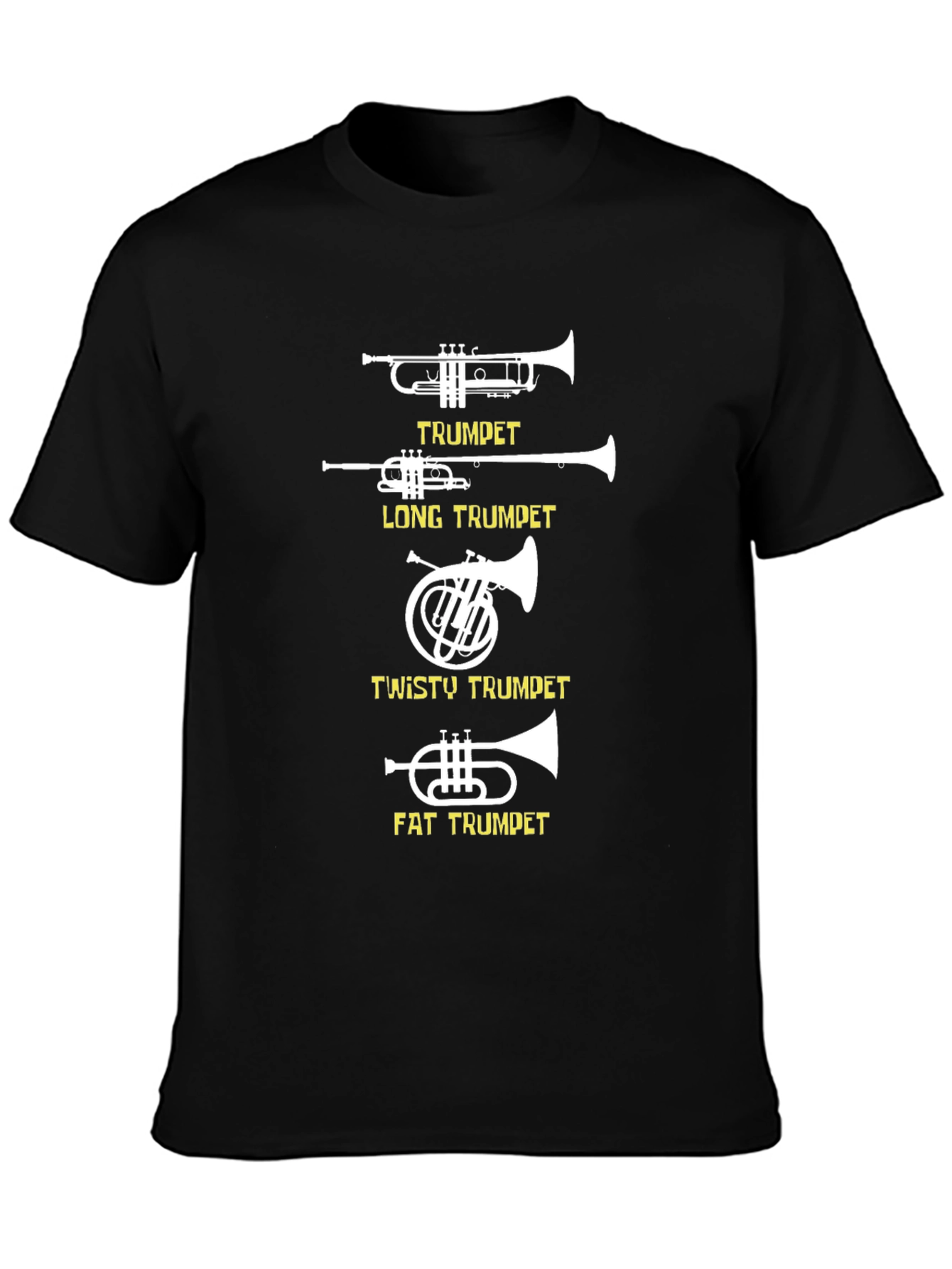 Black Funny Trumpet Variety Graphic Tee view 3