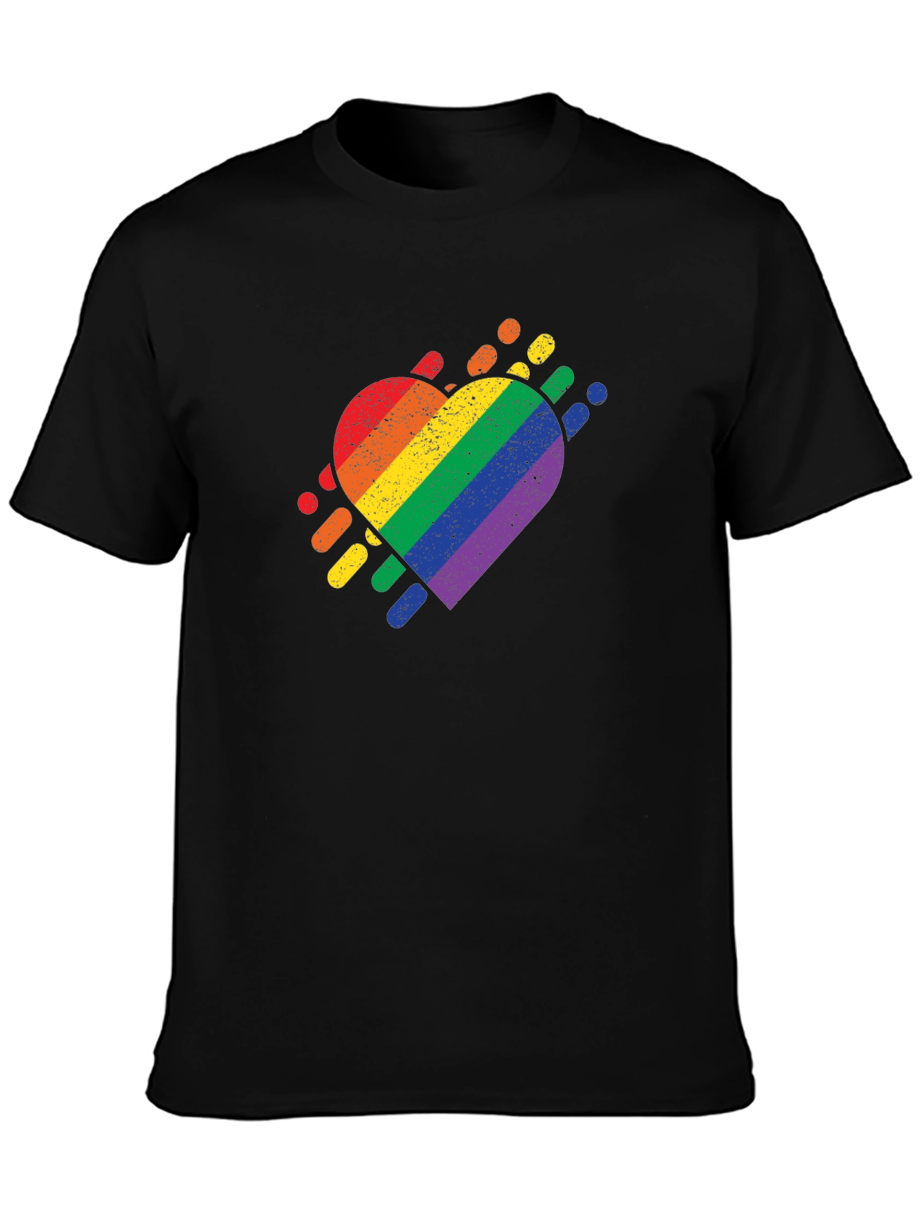 Black Pride Heart Black T-Shirt view 3